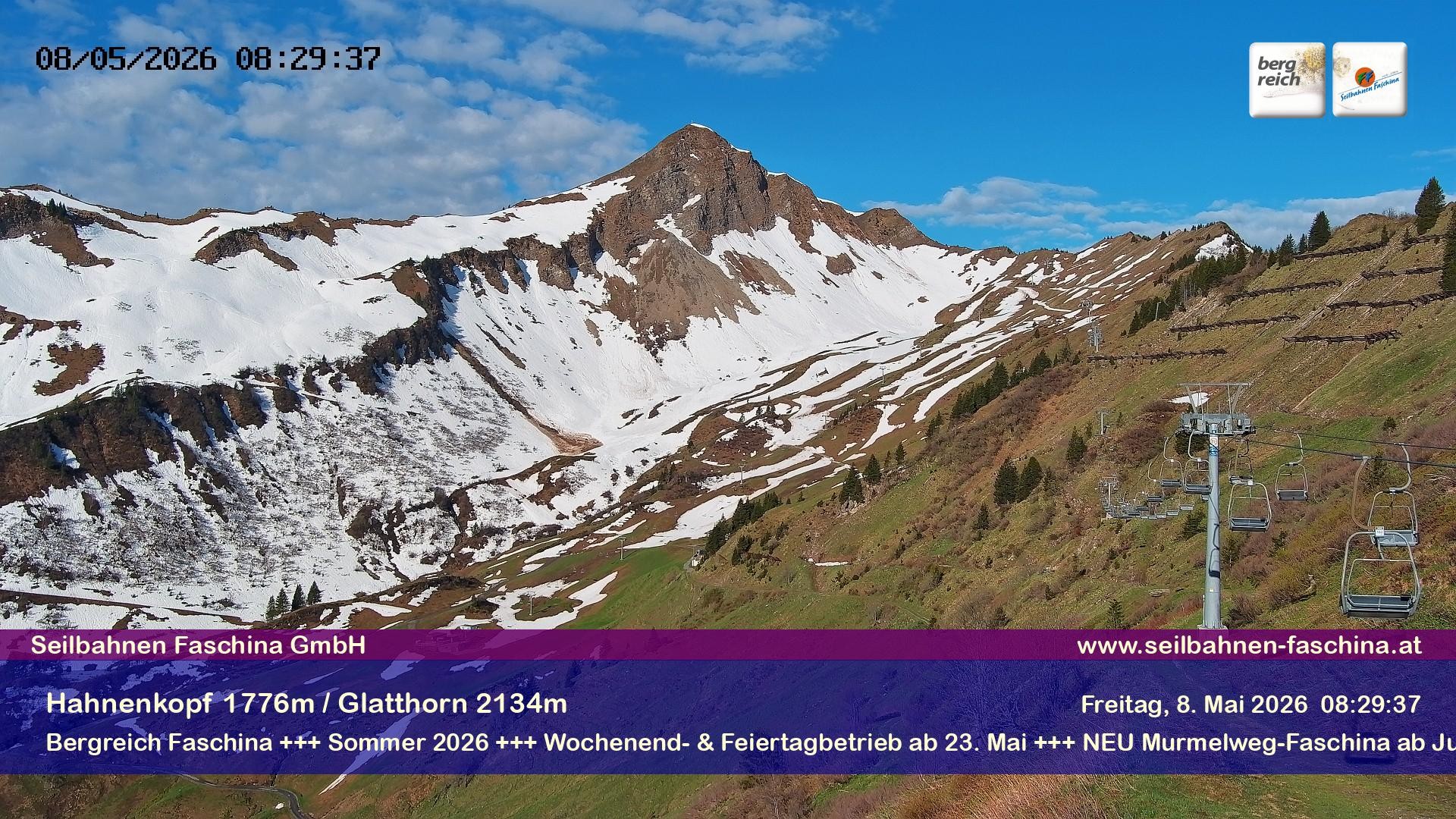 Archiv Foto Webcam Blick auf das Glatthorn, Faschina