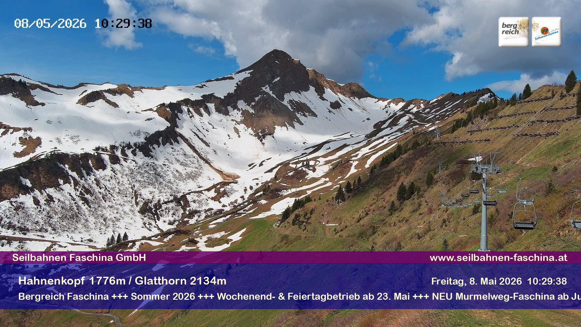 Archiv Foto Webcam Blick auf das Glatthorn, Faschina