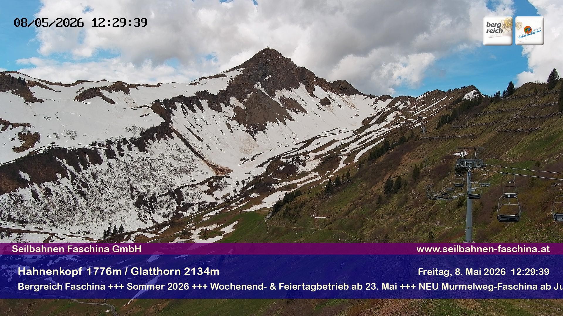 Archiv Foto Webcam Blick auf das Glatthorn, Faschina