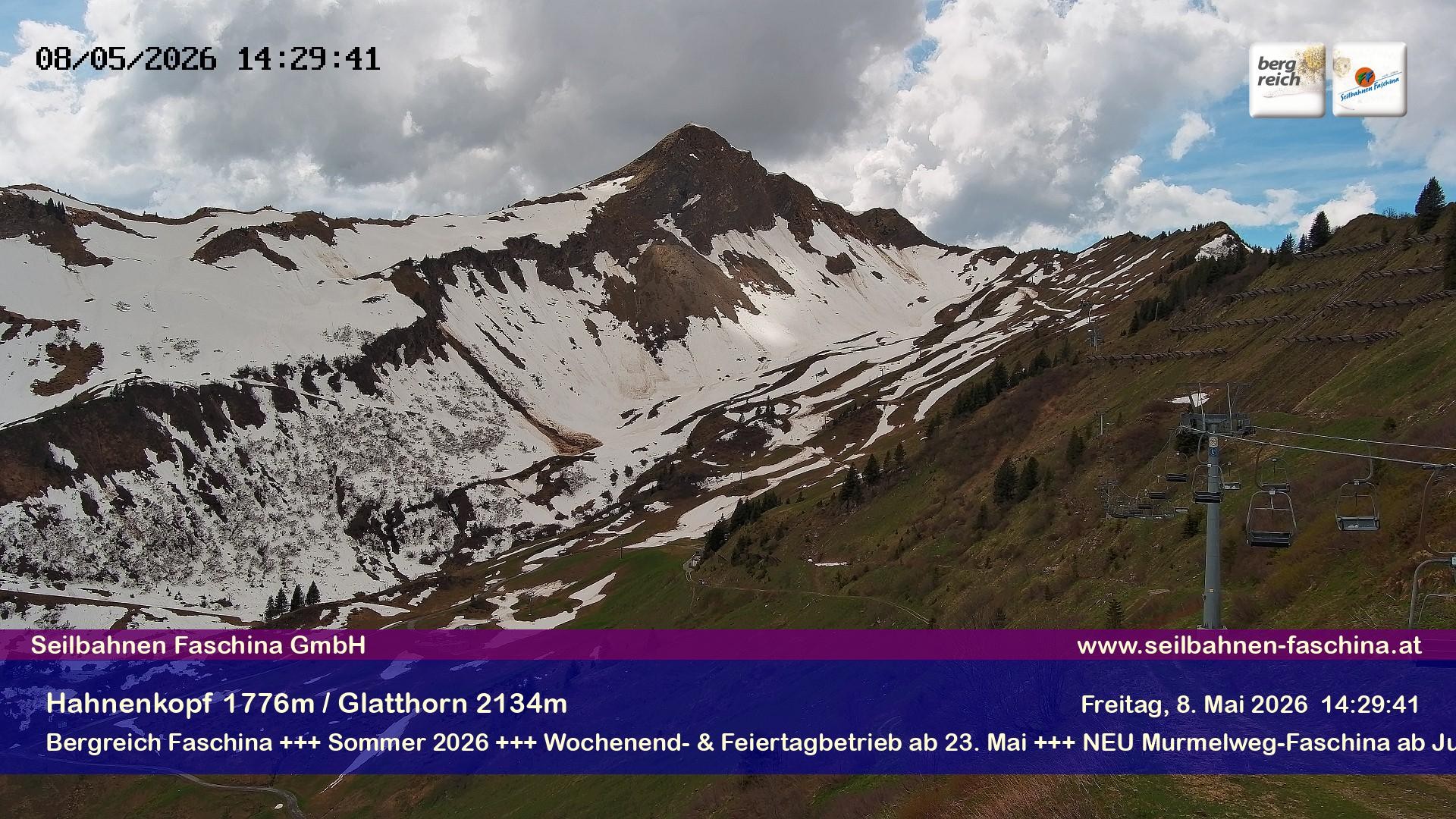 Archiv Foto Webcam Blick auf das Glatthorn, Faschina