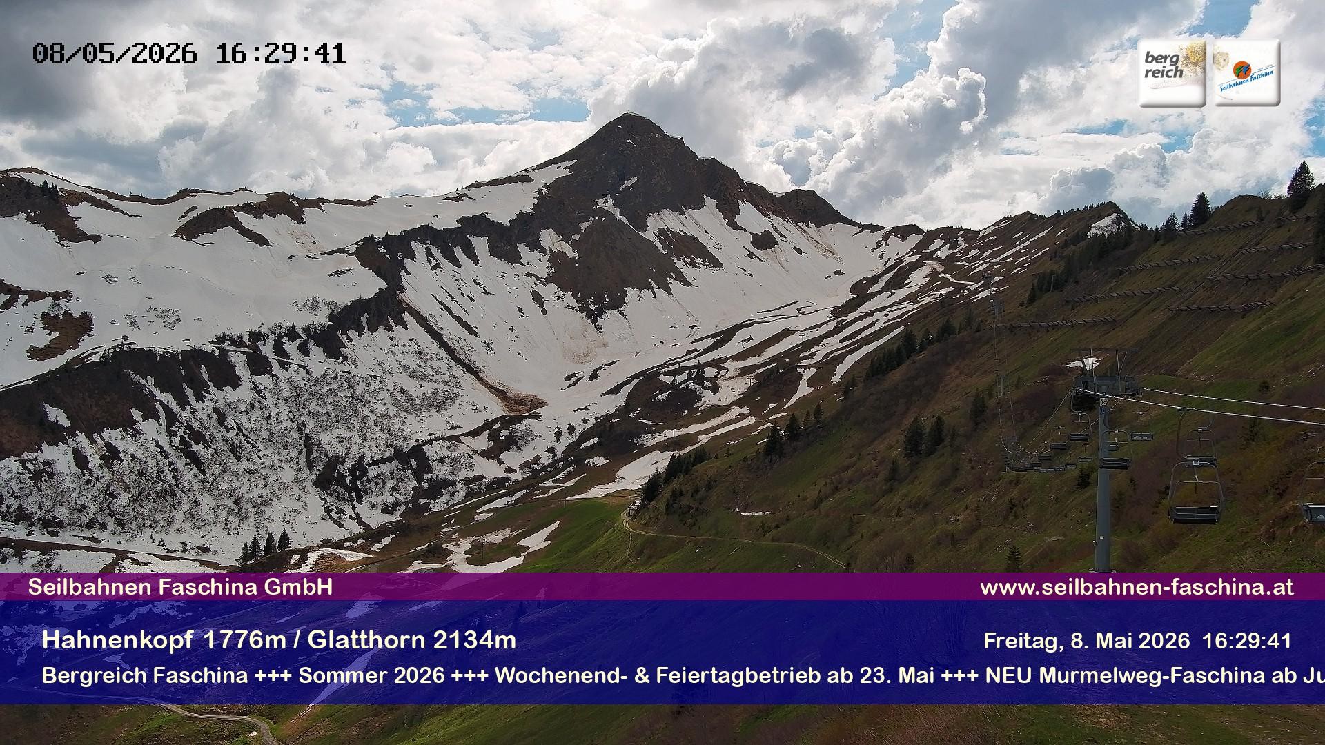 Archiv Foto Webcam Blick auf das Glatthorn, Faschina