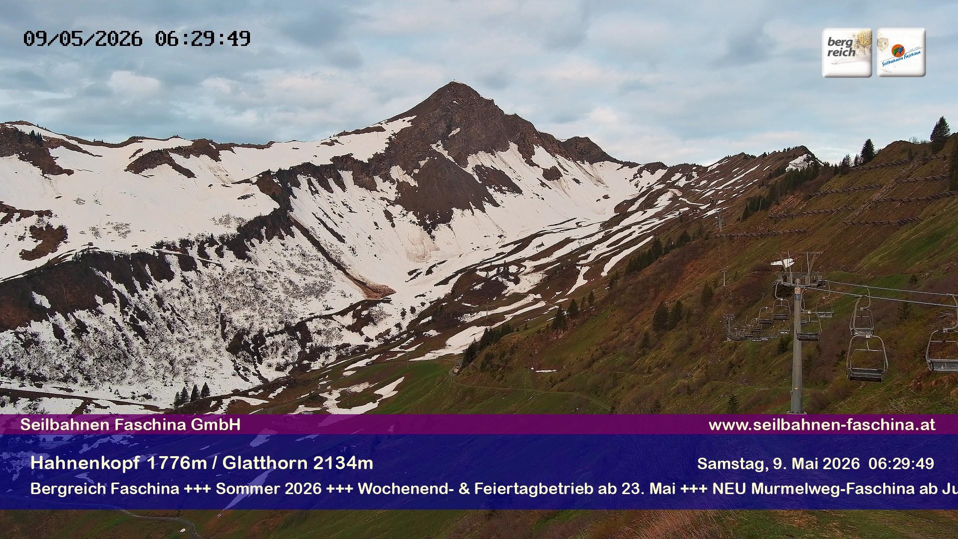 Archiv Foto Webcam Blick auf das Glatthorn, Faschina