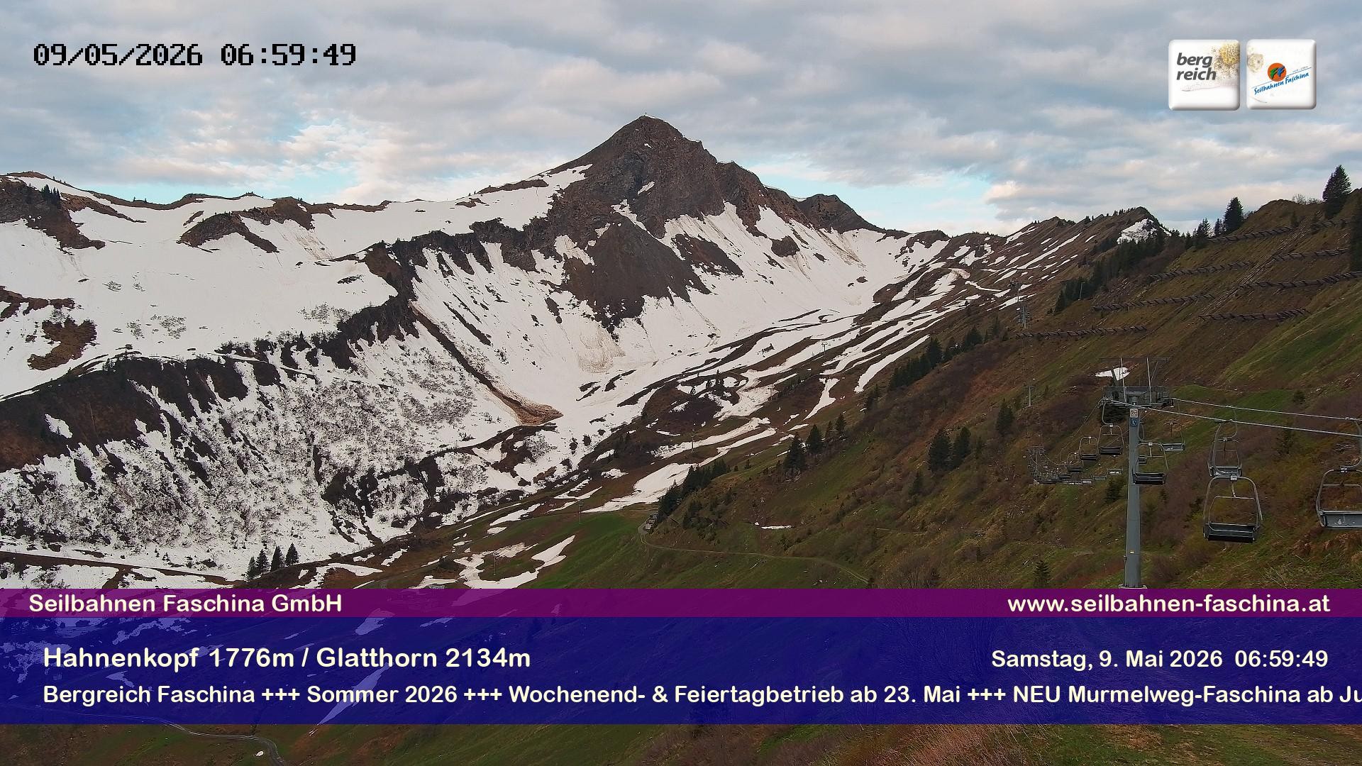 Archiv Foto Webcam Blick auf das Glatthorn, Faschina