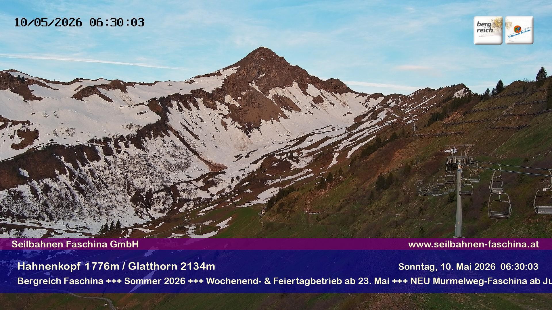 Archiv Foto Webcam Blick auf das Glatthorn, Faschina