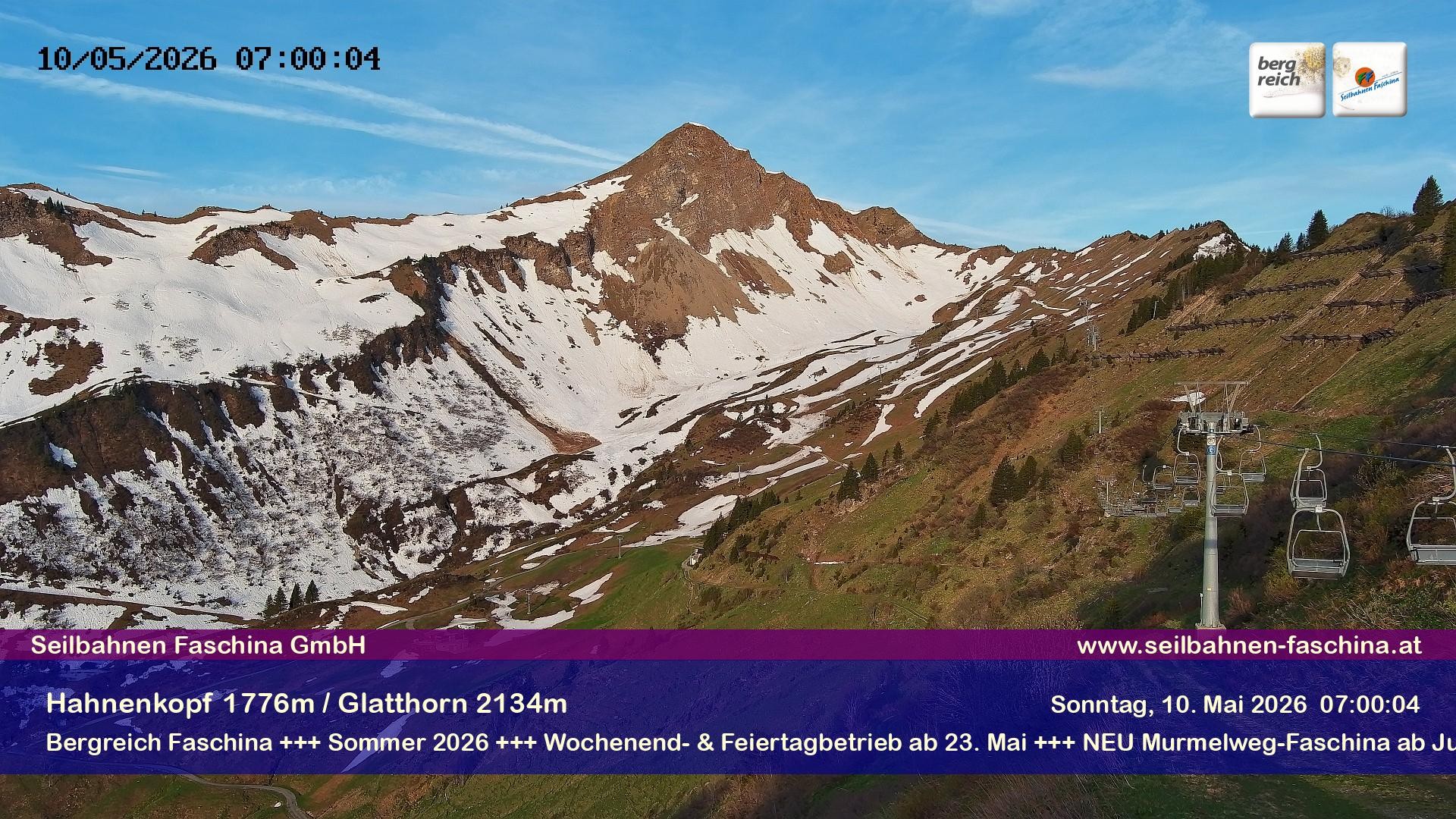 Archiv Foto Webcam Blick auf das Glatthorn, Faschina