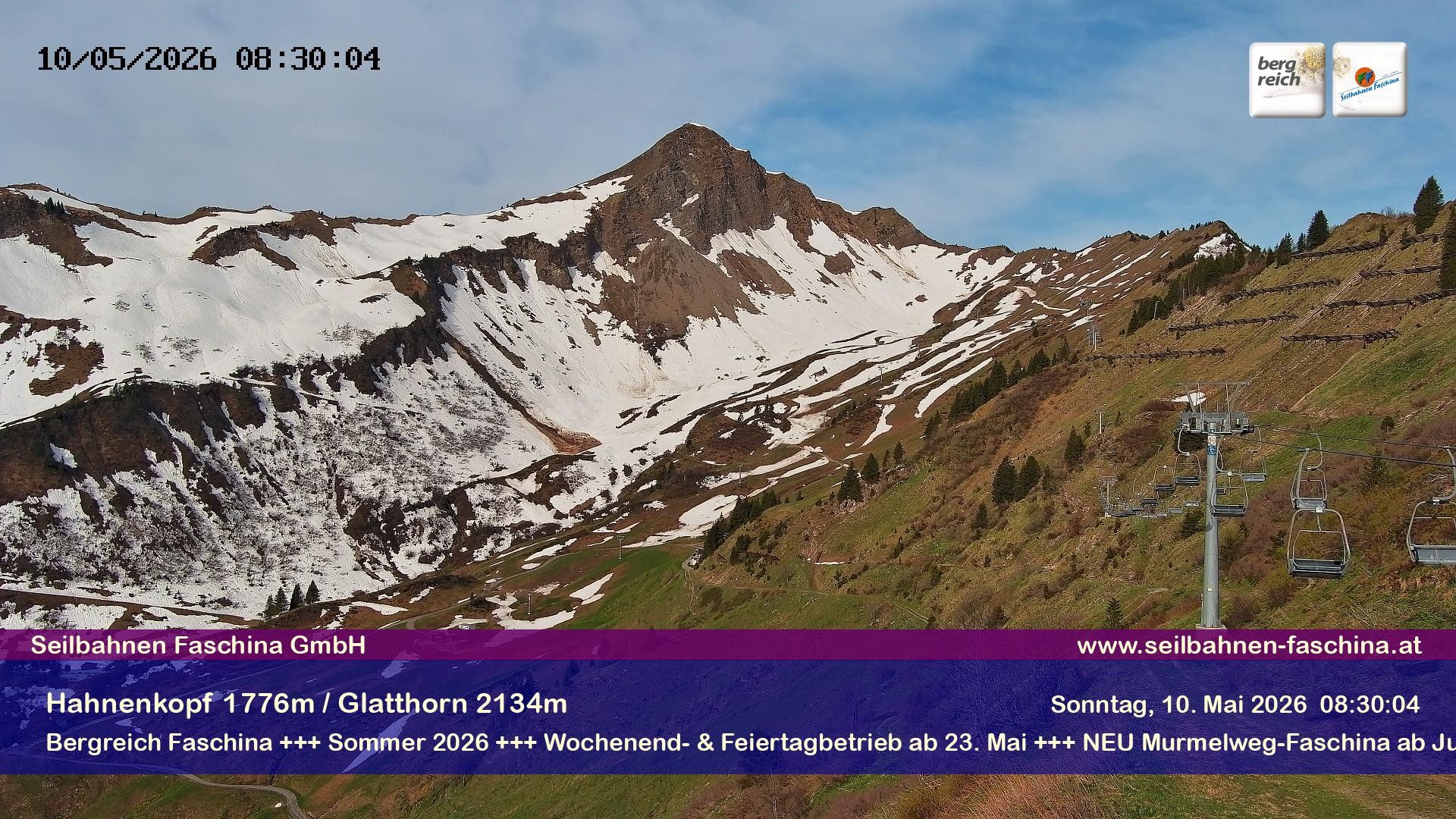 Archiv Foto Webcam Blick auf das Glatthorn, Faschina
