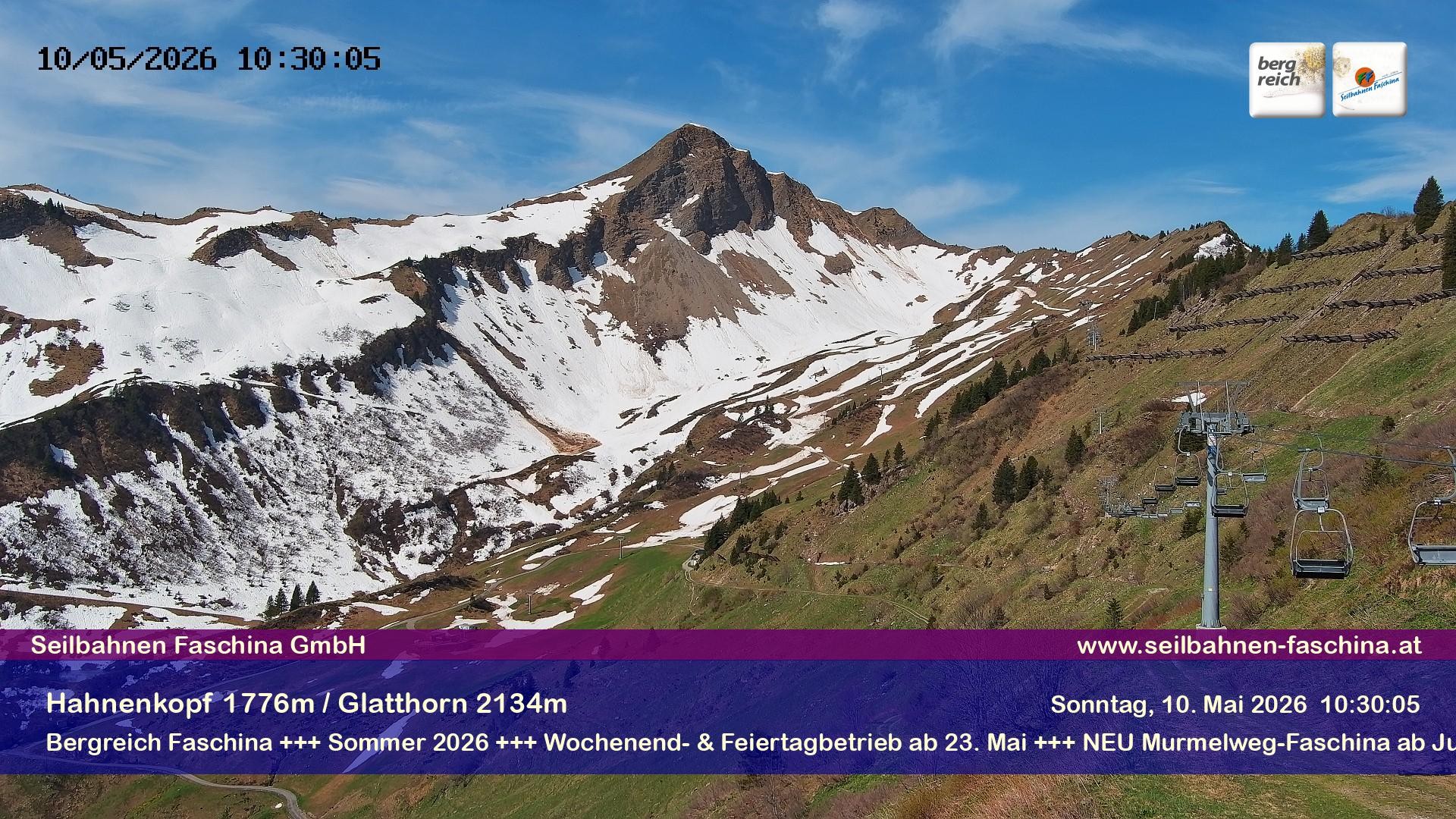 Archiv Foto Webcam Blick auf das Glatthorn, Faschina