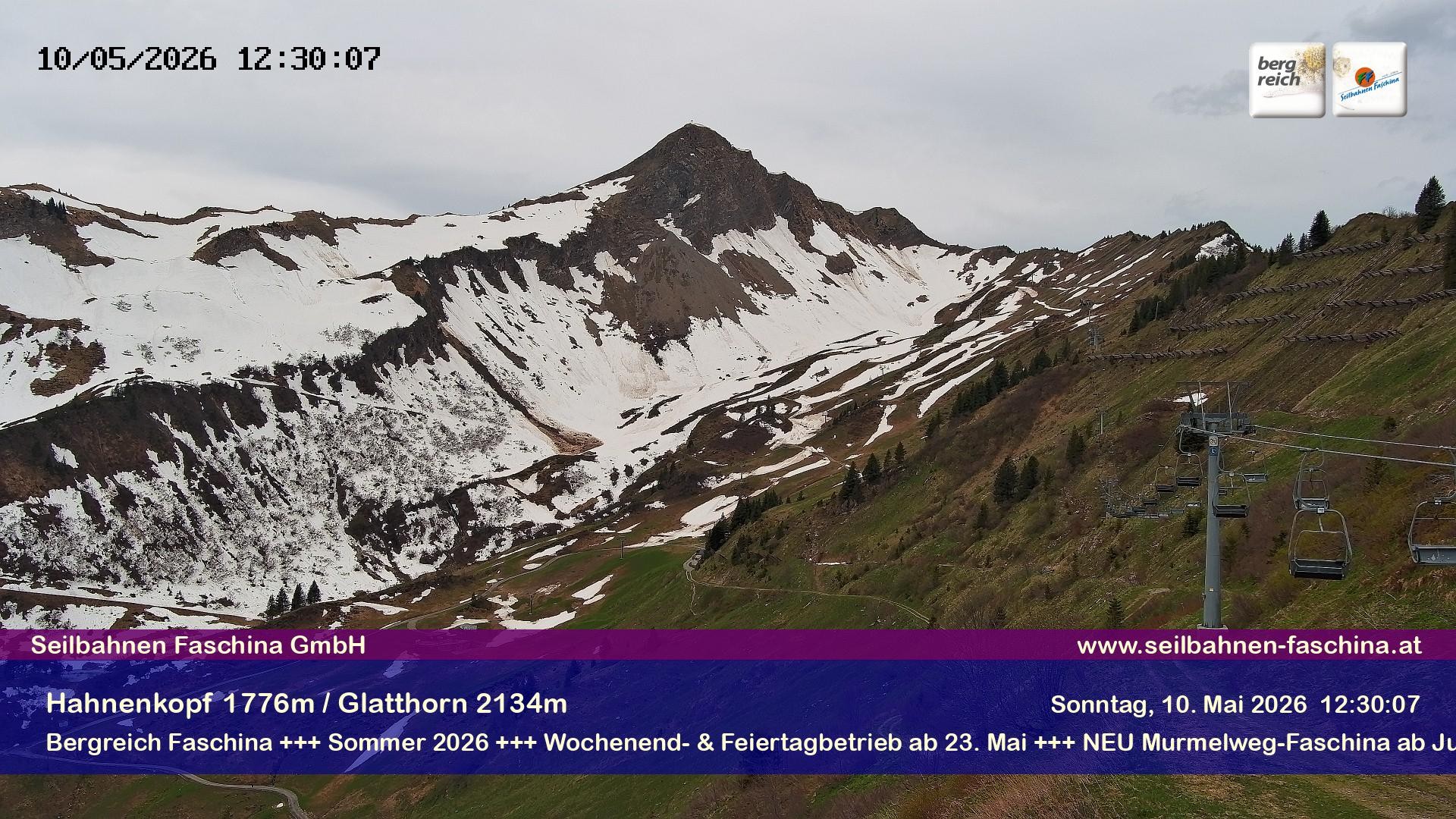 Archiv Foto Webcam Blick auf das Glatthorn, Faschina