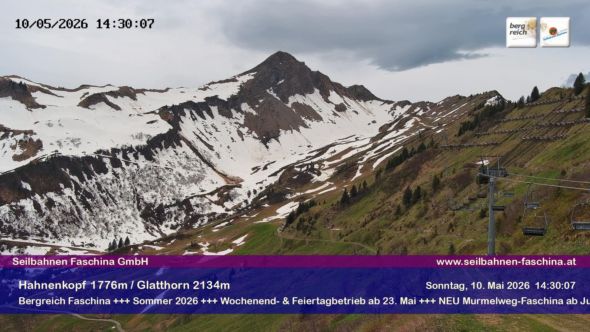 Archiv Foto Webcam Blick auf das Glatthorn, Faschina