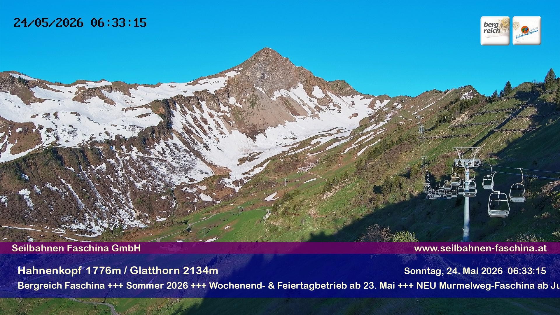 Archiv Foto Webcam Blick auf das Glatthorn, Faschina