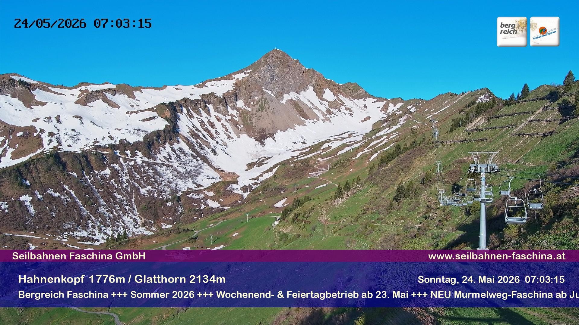 Archiv Foto Webcam Blick auf das Glatthorn, Faschina