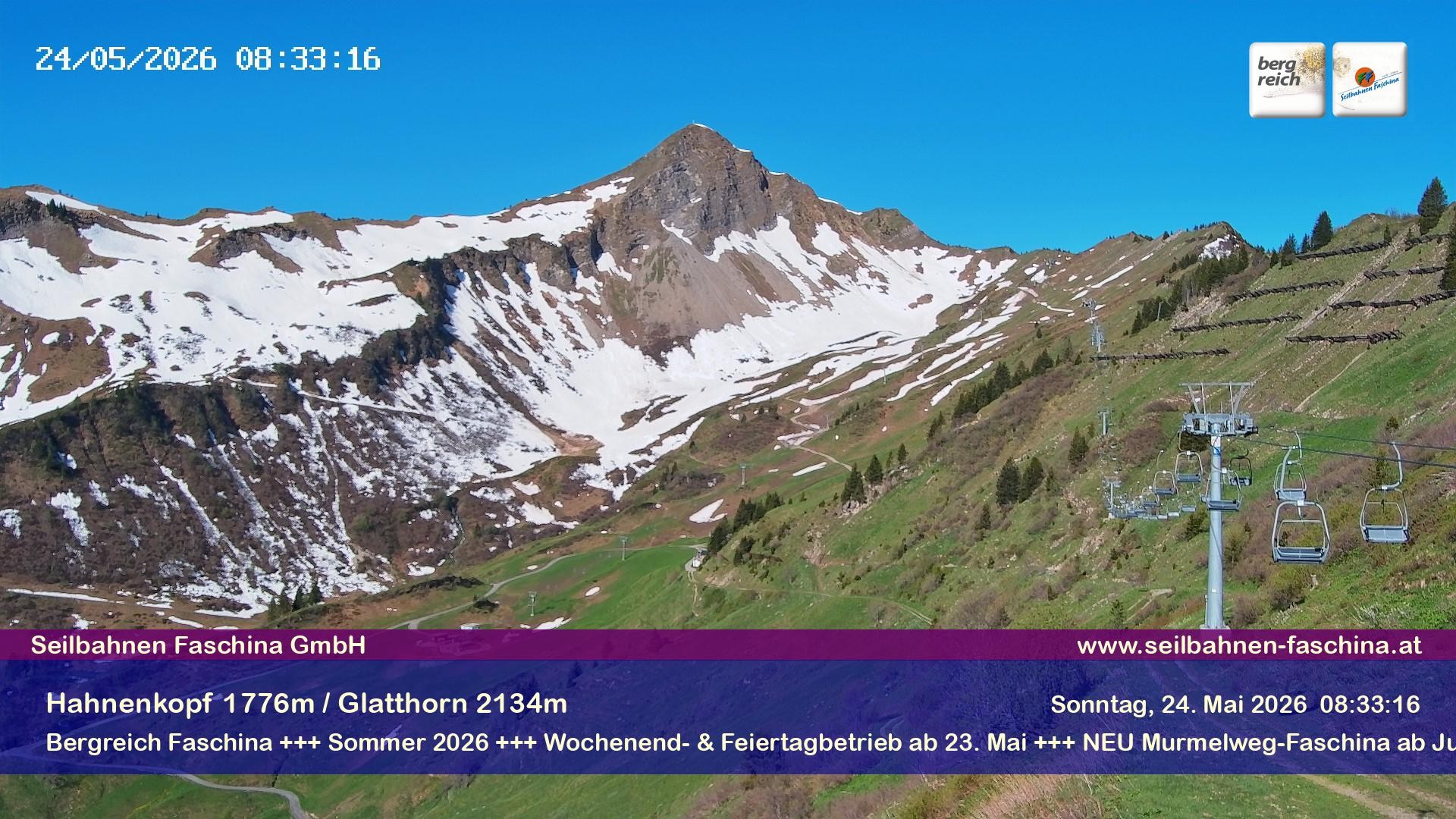 Archiv Foto Webcam Blick auf das Glatthorn, Faschina
