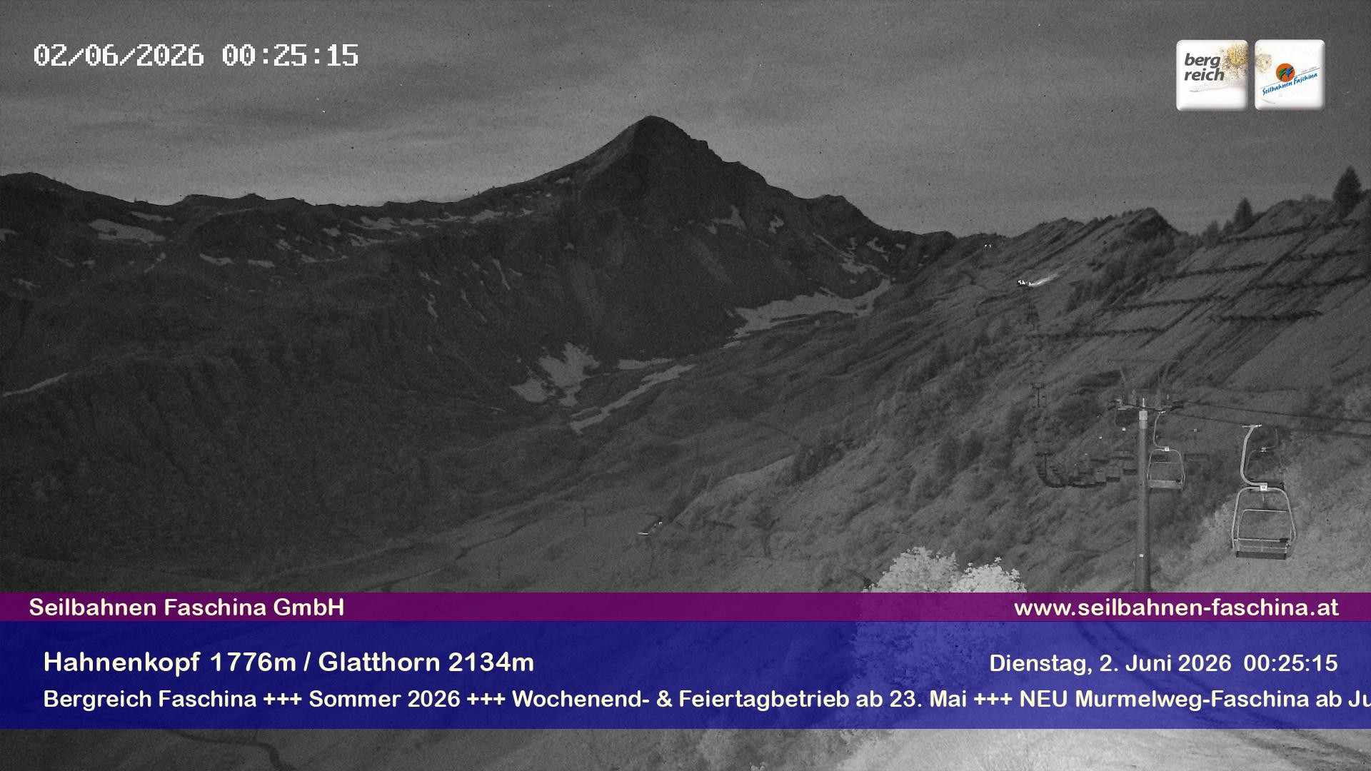 Archiv Foto Webcam Blick auf das Glatthorn, Faschina