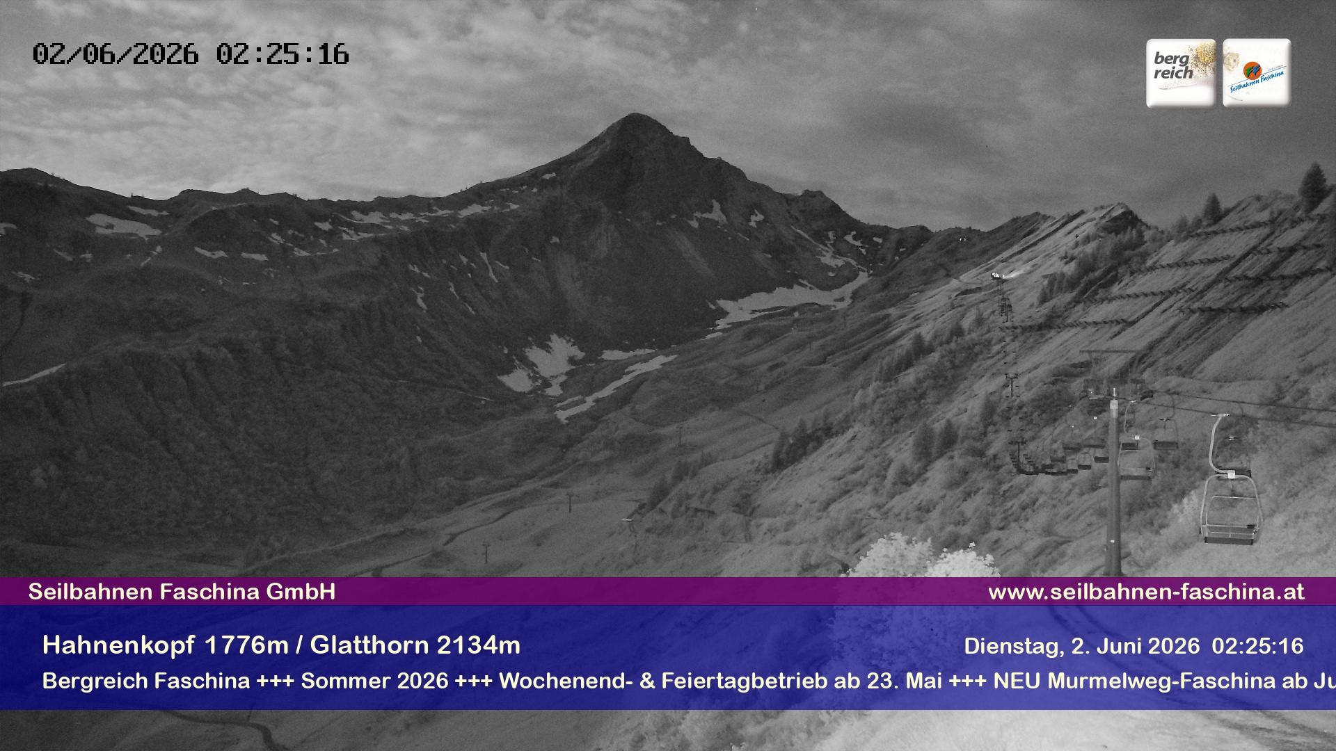 Archiv Foto Webcam Blick auf das Glatthorn, Faschina