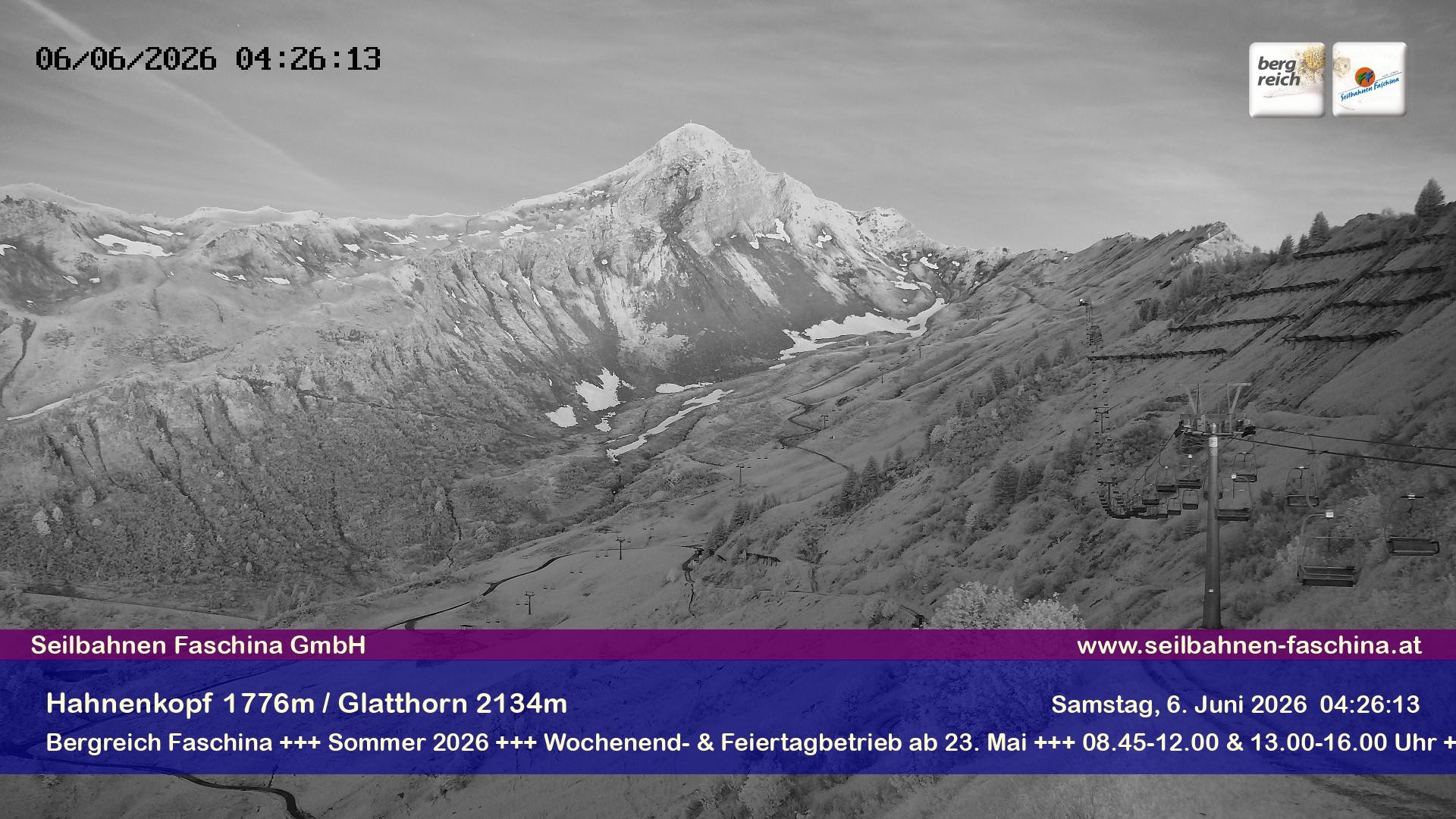 Archiv Foto Webcam Blick auf das Glatthorn, Faschina