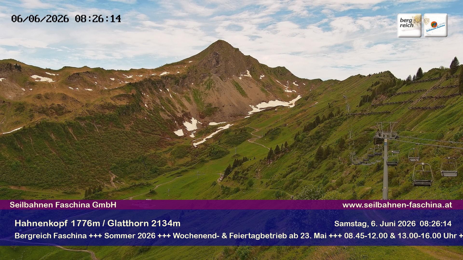 Archiv Foto Webcam Blick auf das Glatthorn, Faschina