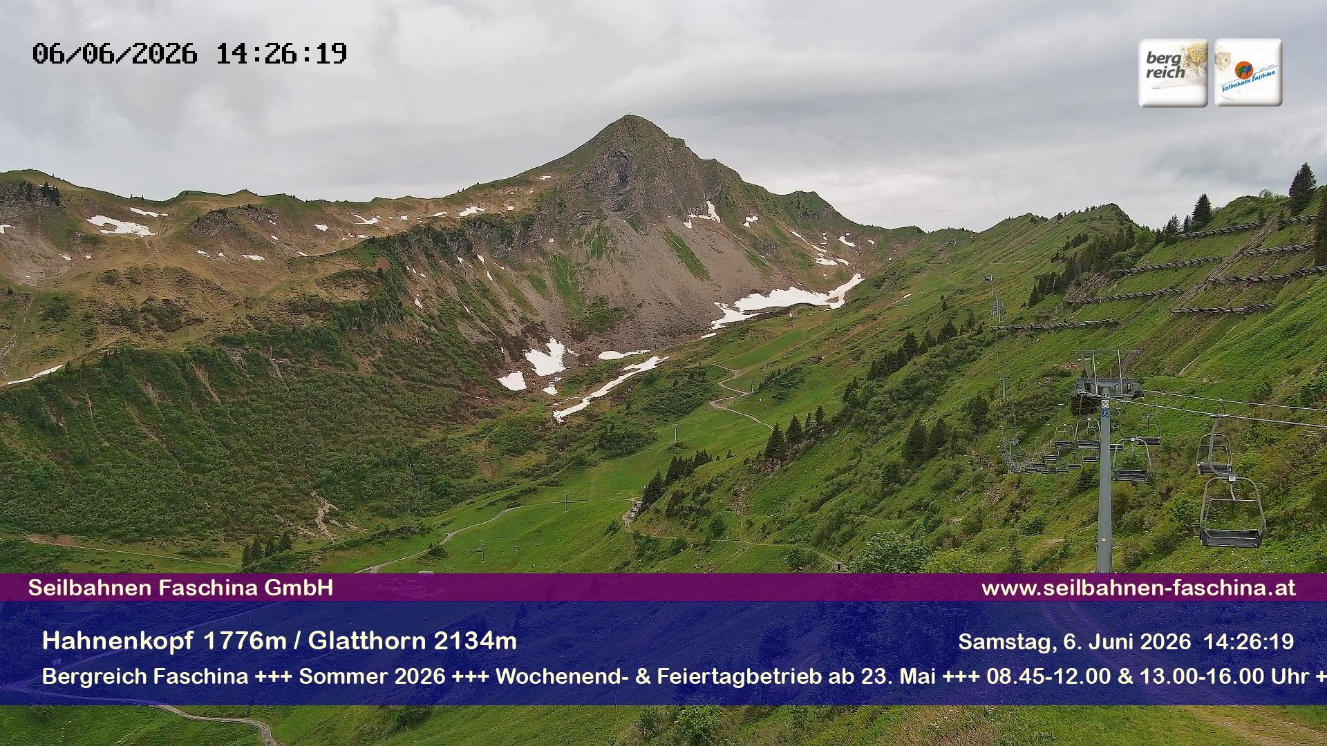 Archiv Foto Webcam Blick auf das Glatthorn, Faschina