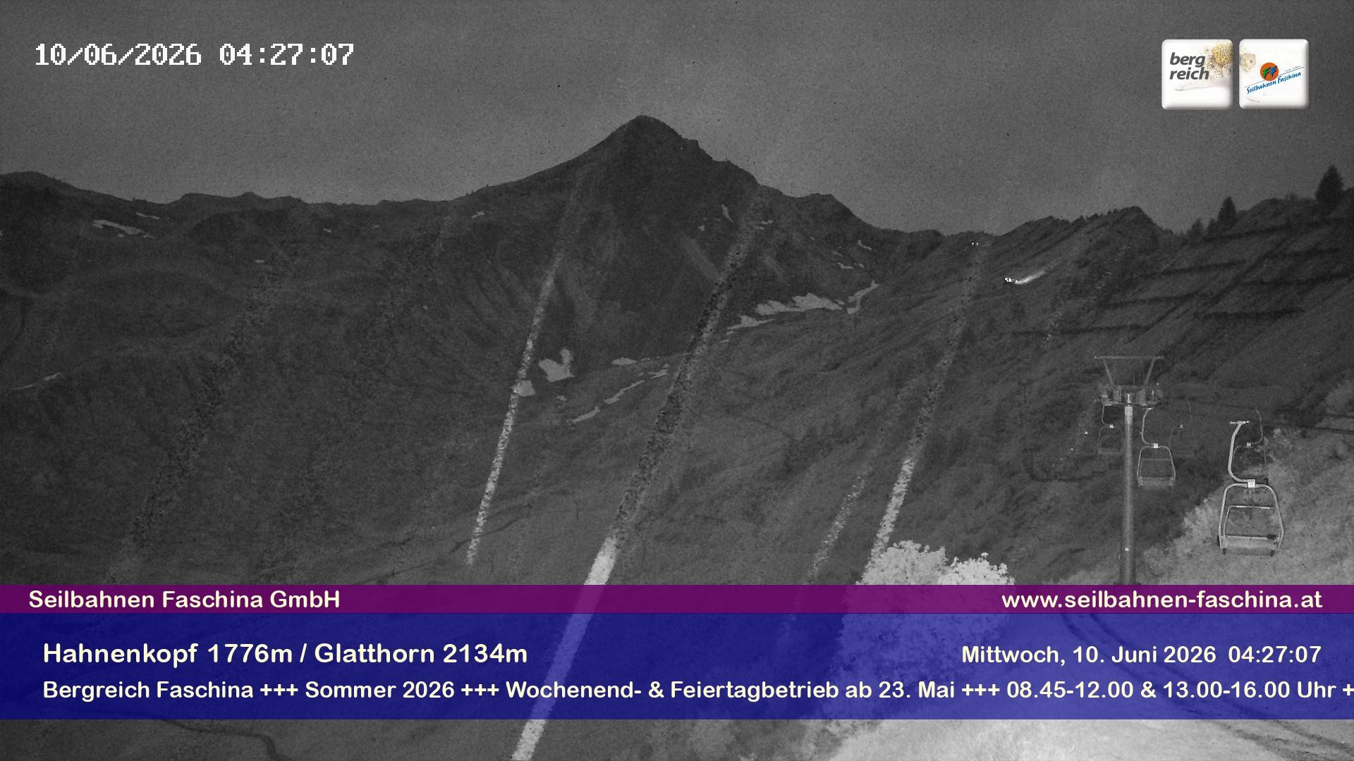 Archiv Foto Webcam Blick auf das Glatthorn, Faschina