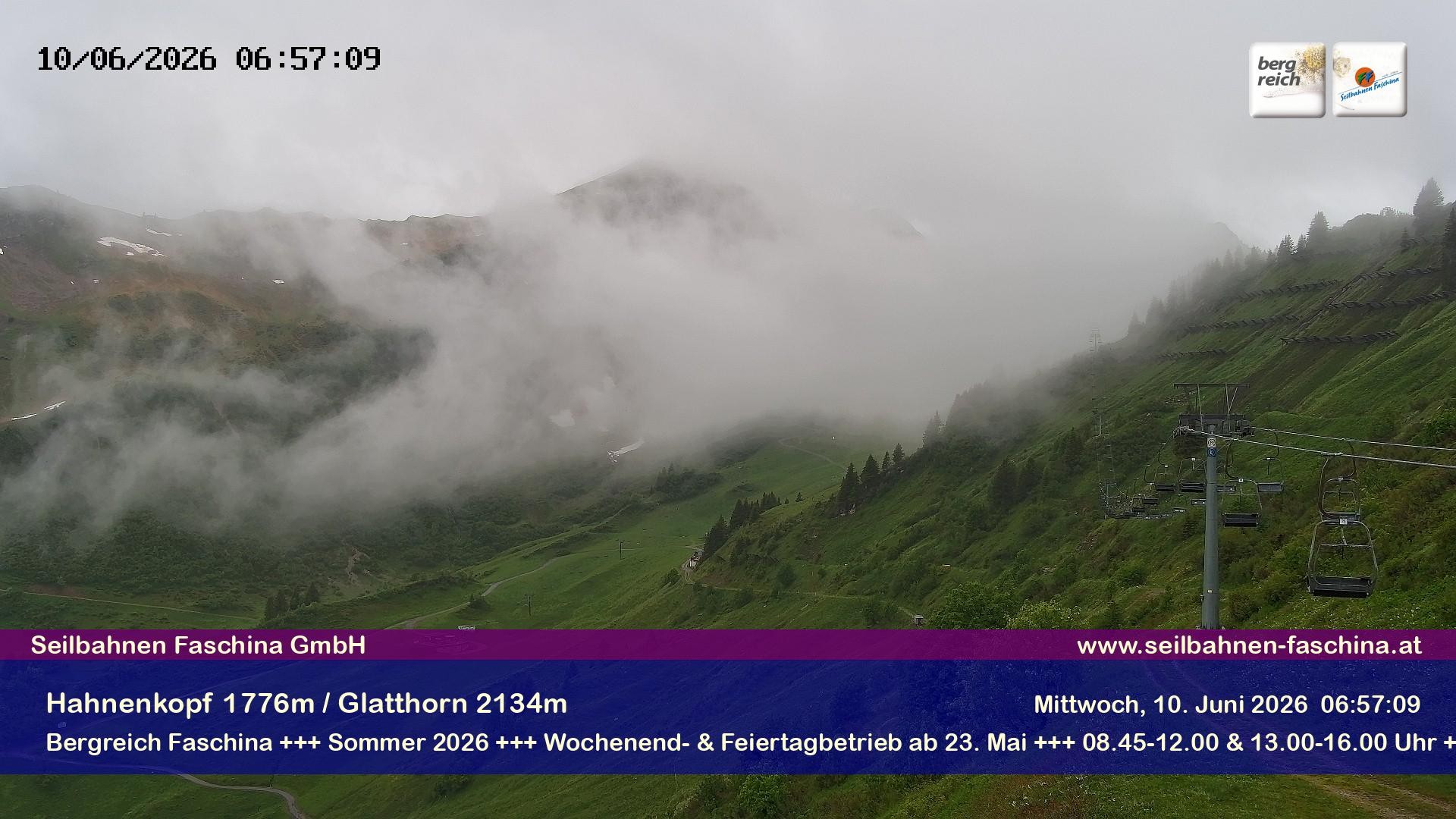 Archiv Foto Webcam Blick auf das Glatthorn, Faschina