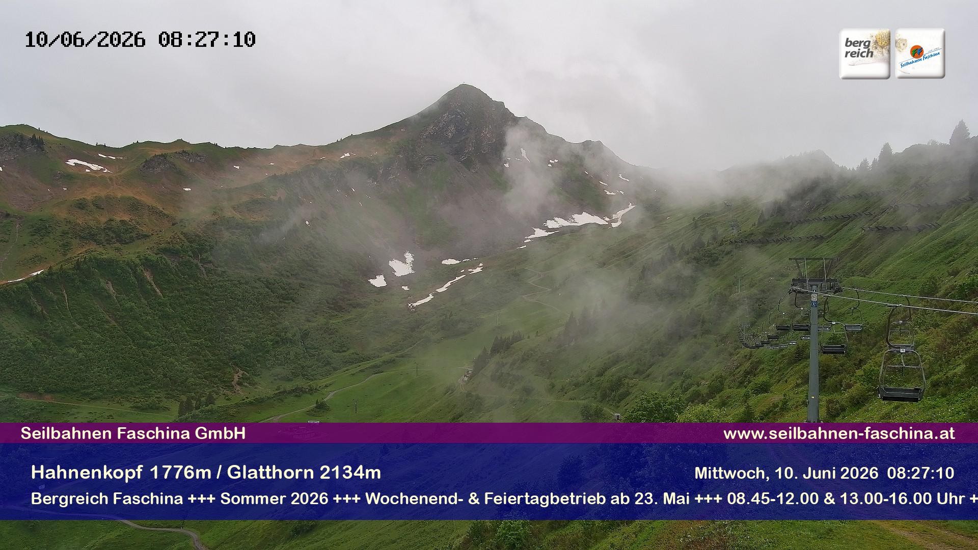 Archiv Foto Webcam Blick auf das Glatthorn, Faschina