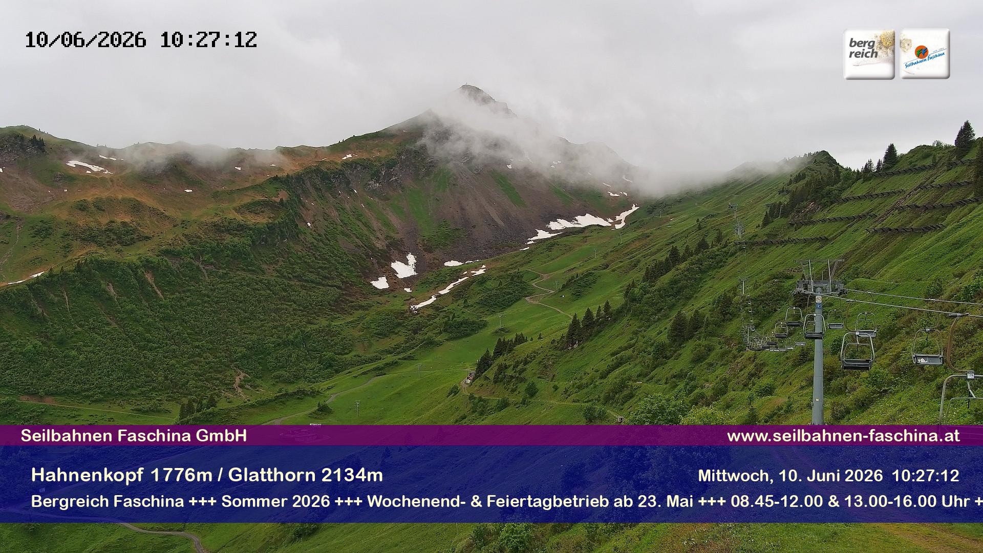 Archiv Foto Webcam Blick auf das Glatthorn, Faschina