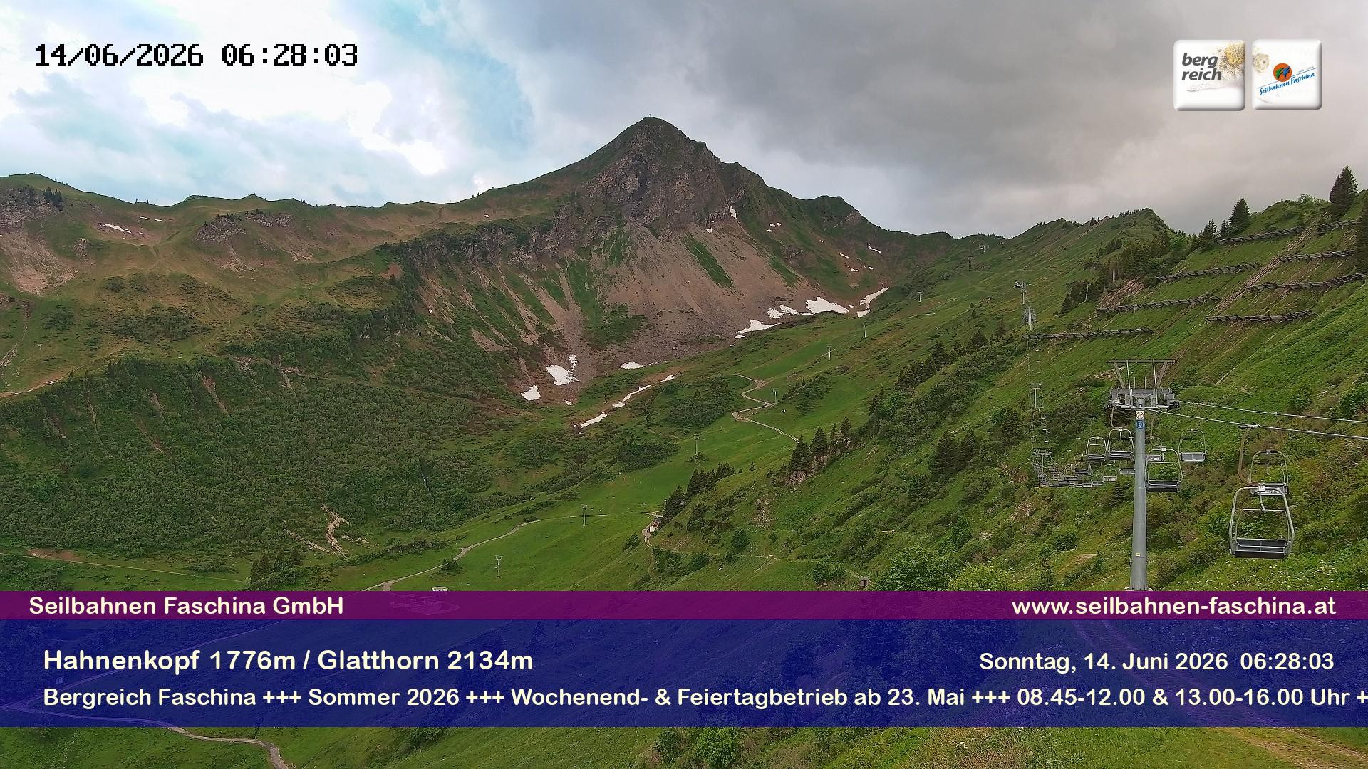 Archiv Foto Webcam Blick auf das Glatthorn, Faschina