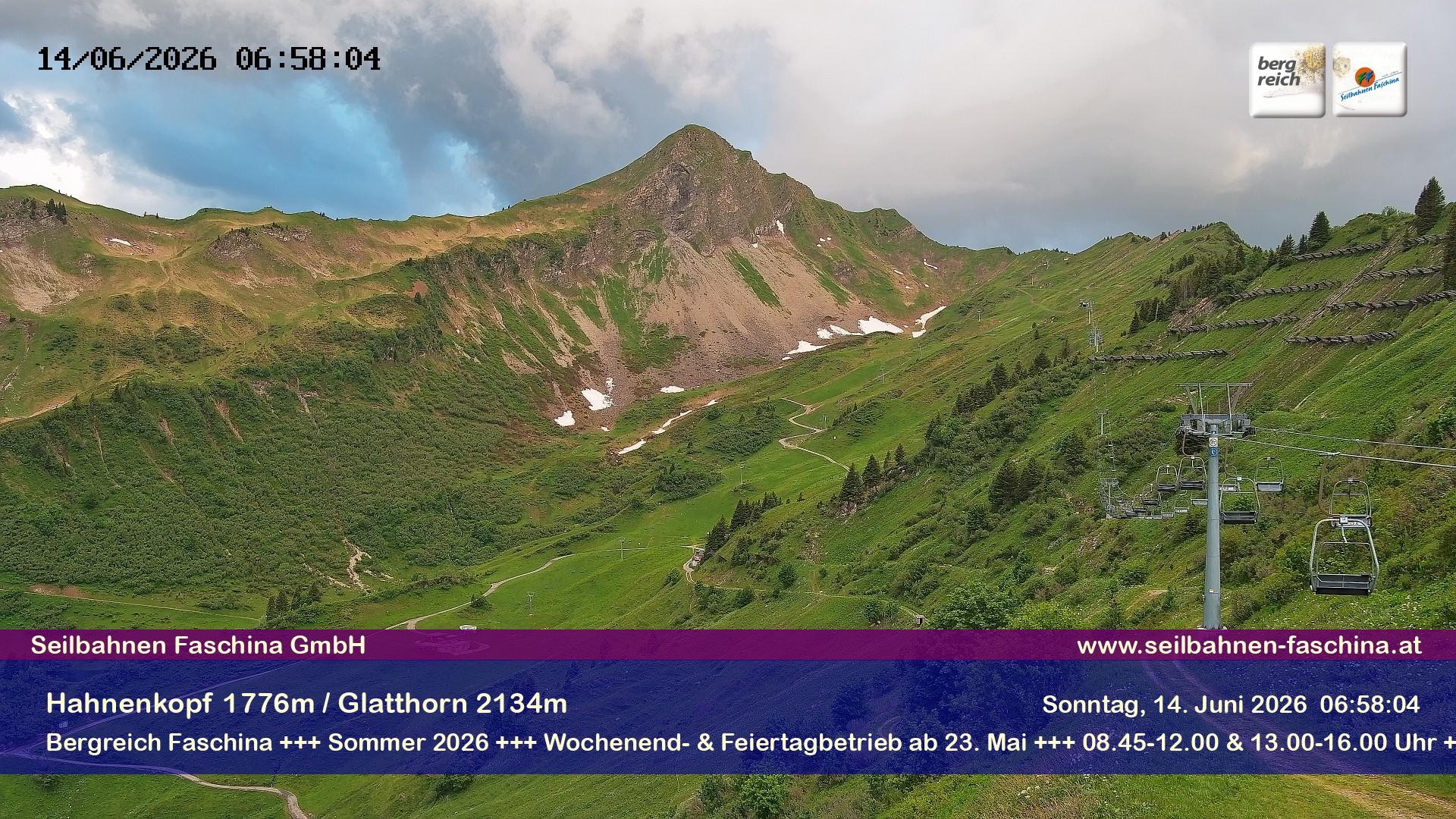 Archiv Foto Webcam Blick auf das Glatthorn, Faschina