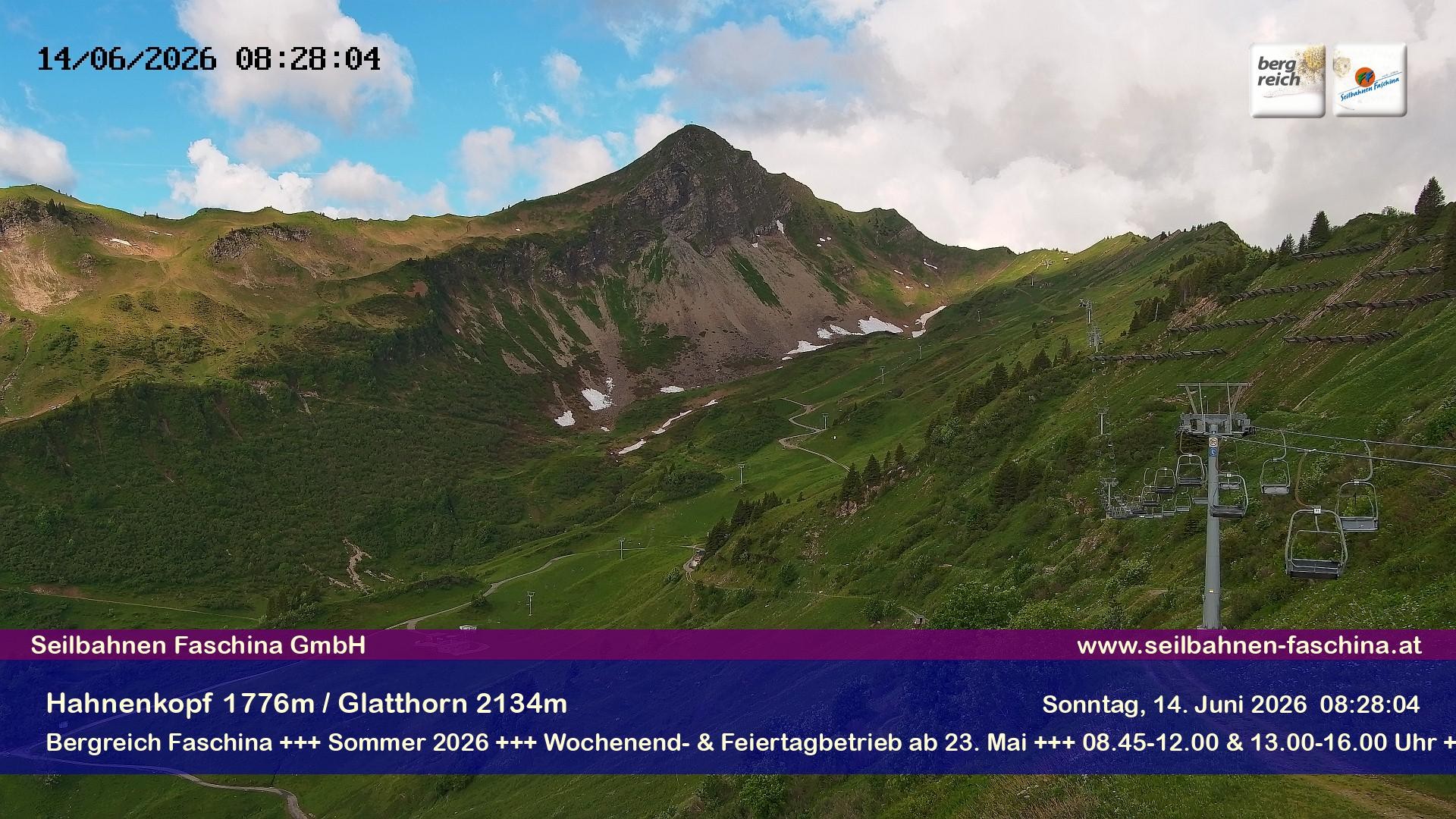 Archiv Foto Webcam Blick auf das Glatthorn, Faschina