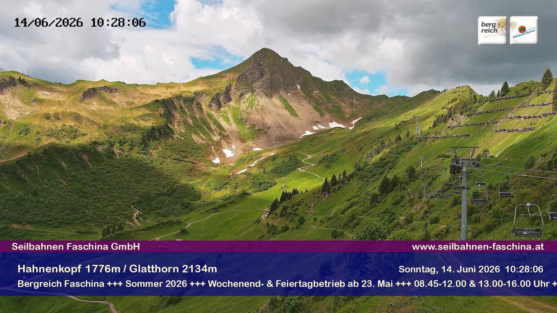 Archiv Foto Webcam Blick auf das Glatthorn, Faschina