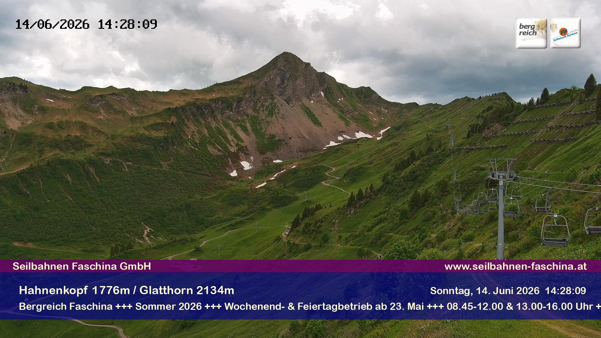 Archiv Foto Webcam Blick auf das Glatthorn, Faschina