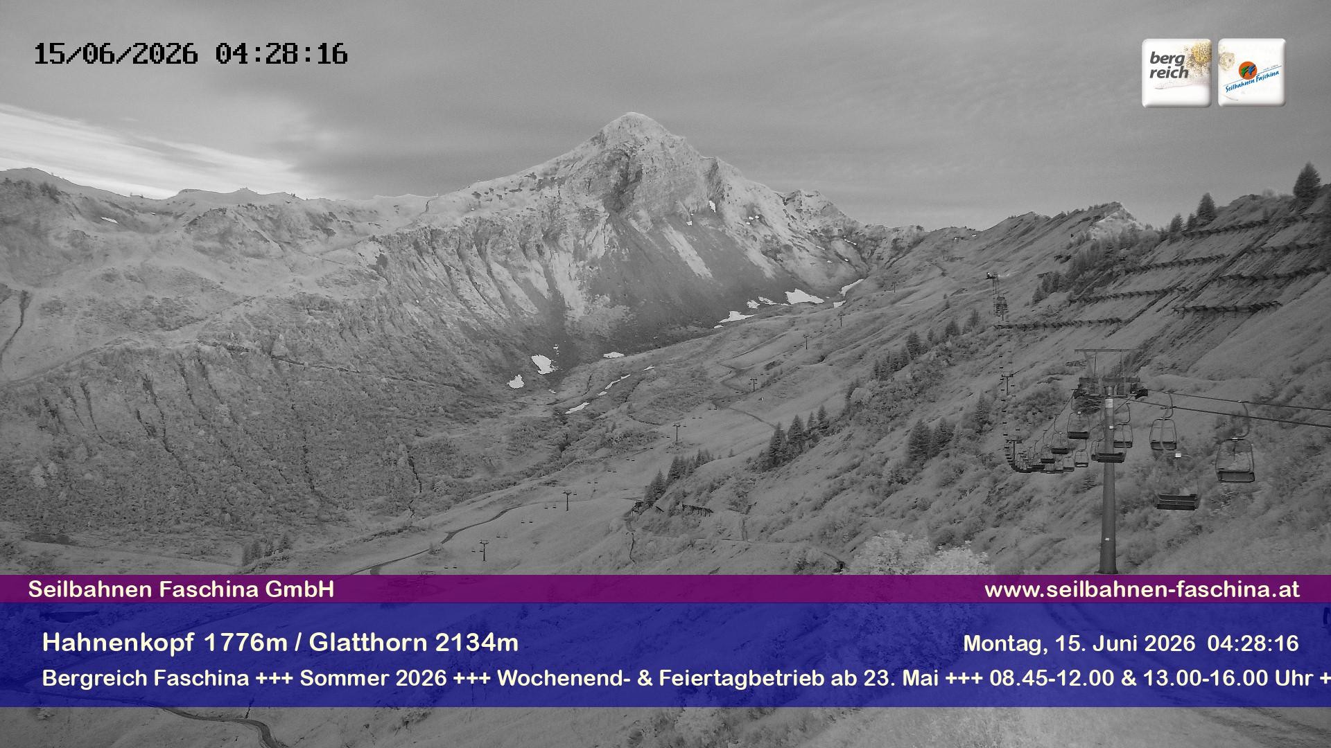 Archiv Foto Webcam Blick auf das Glatthorn, Faschina