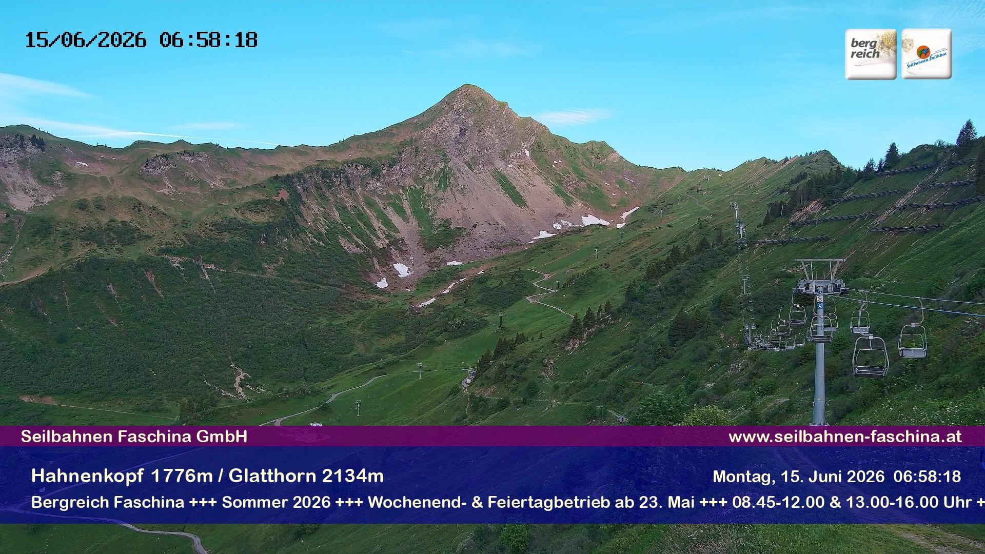 Archiv Foto Webcam Blick auf das Glatthorn, Faschina