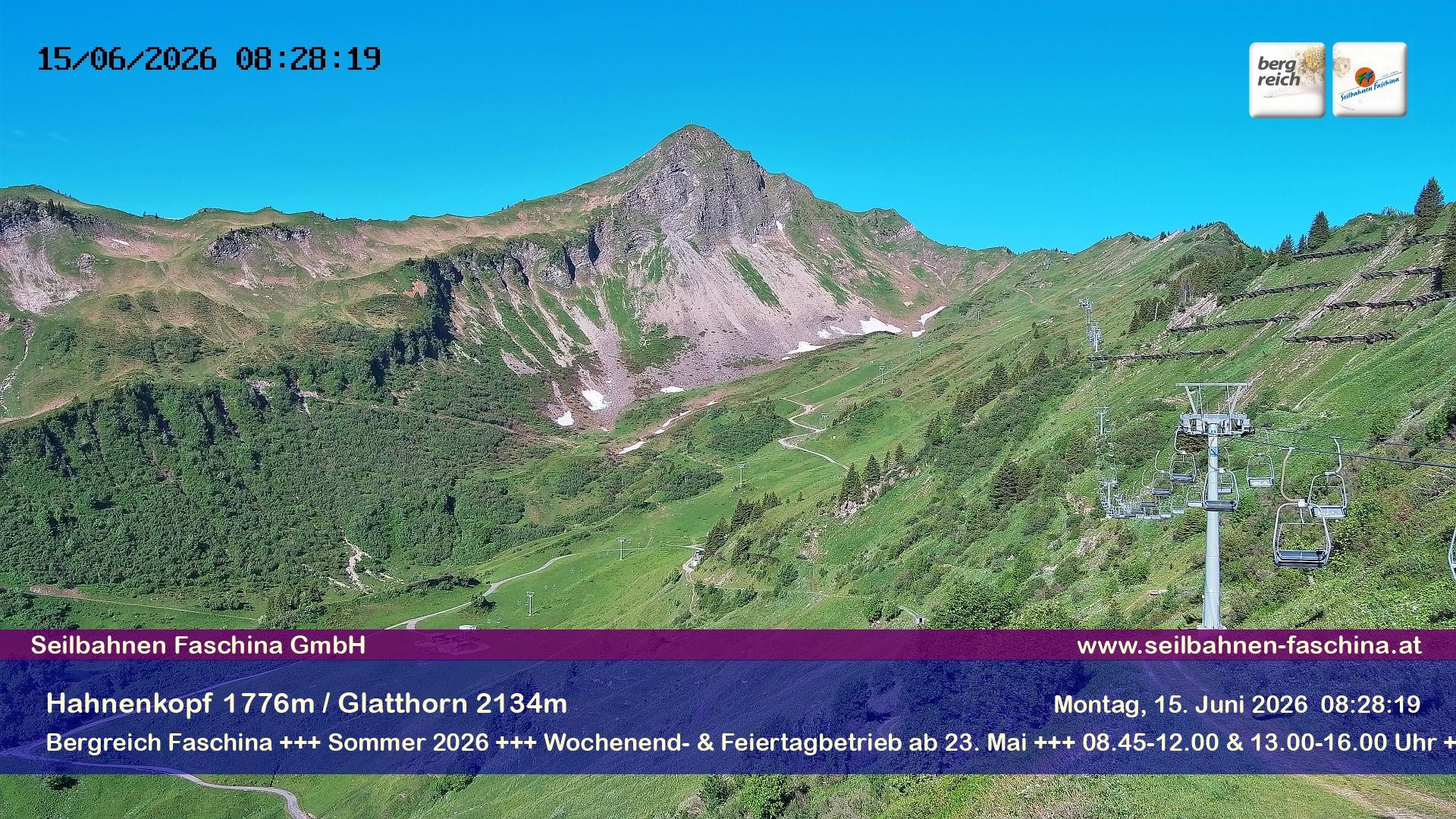 Archiv Foto Webcam Blick auf das Glatthorn, Faschina