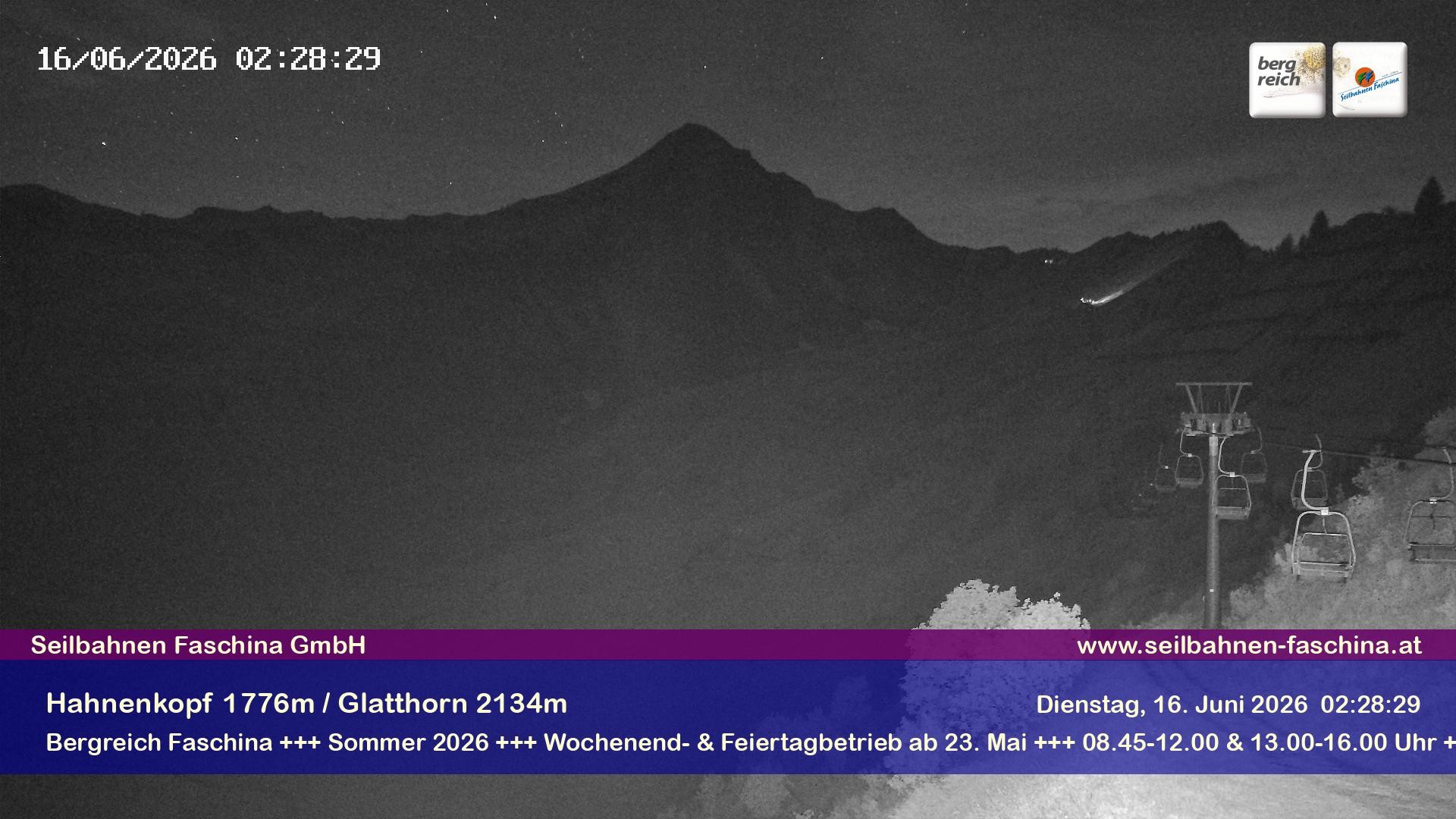 Archiv Foto Webcam Blick auf das Glatthorn, Faschina