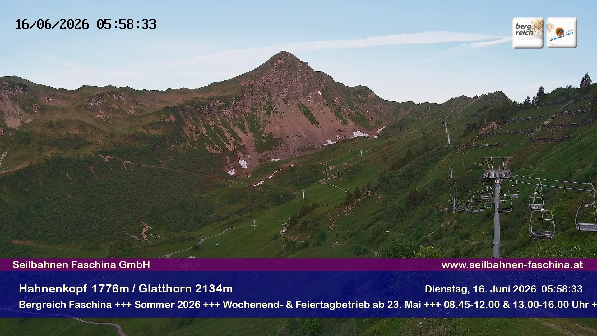 Archiv Foto Webcam Blick auf das Glatthorn, Faschina