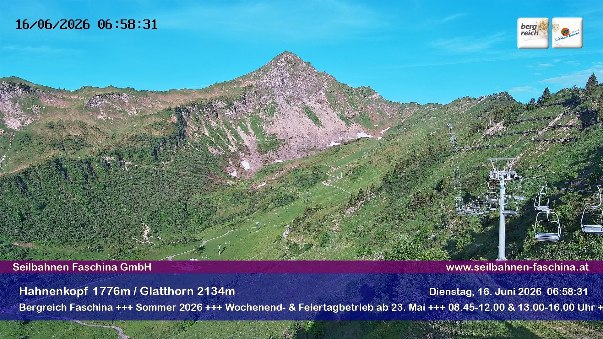 Archiv Foto Webcam Blick auf das Glatthorn, Faschina