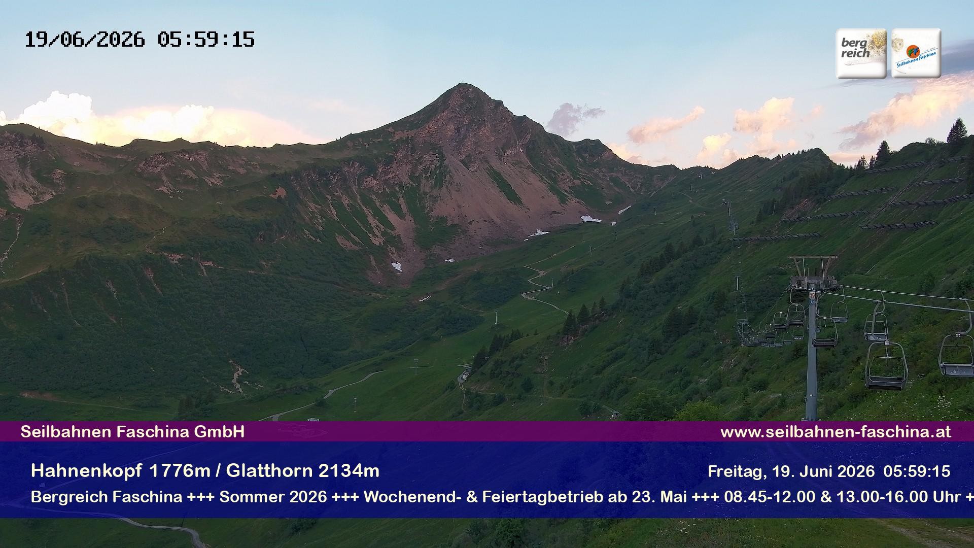 Archiv Foto Webcam Blick auf das Glatthorn, Faschina