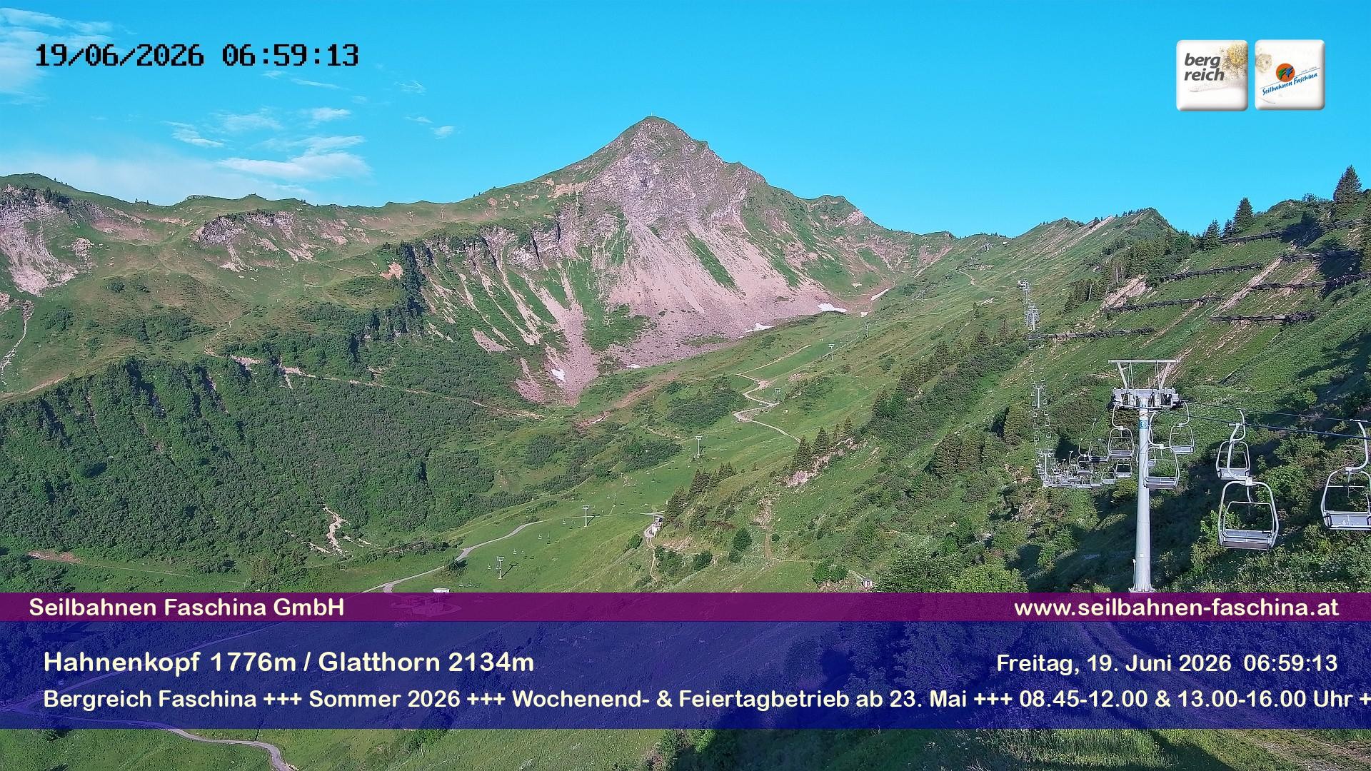 Archiv Foto Webcam Blick auf das Glatthorn, Faschina