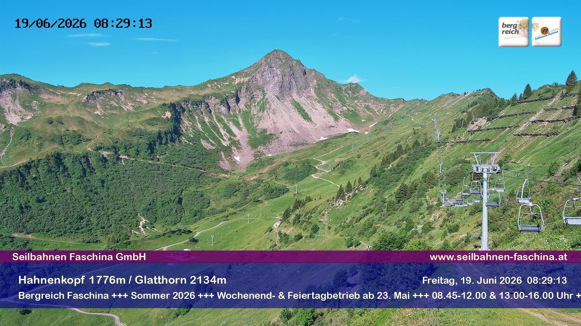 Archiv Foto Webcam Blick auf das Glatthorn, Faschina