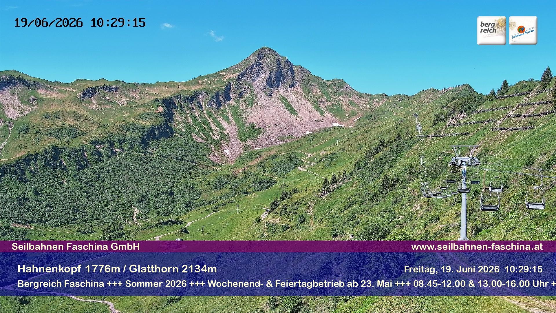 Archiv Foto Webcam Blick auf das Glatthorn, Faschina