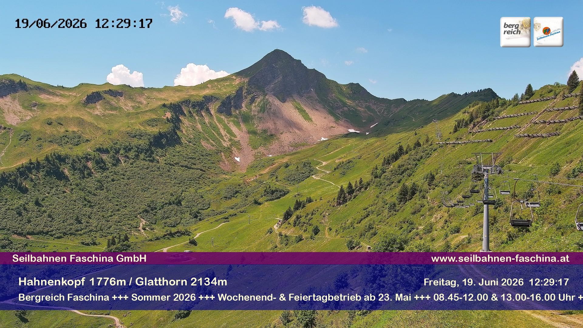 Archiv Foto Webcam Blick auf das Glatthorn, Faschina