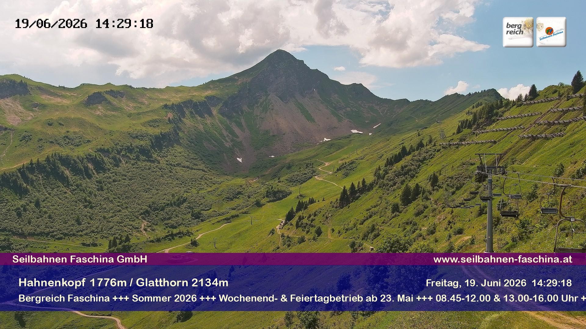Archiv Foto Webcam Blick auf das Glatthorn, Faschina