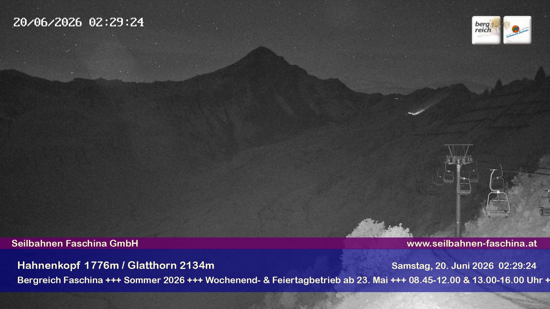 Archiv Foto Webcam Blick auf das Glatthorn, Faschina