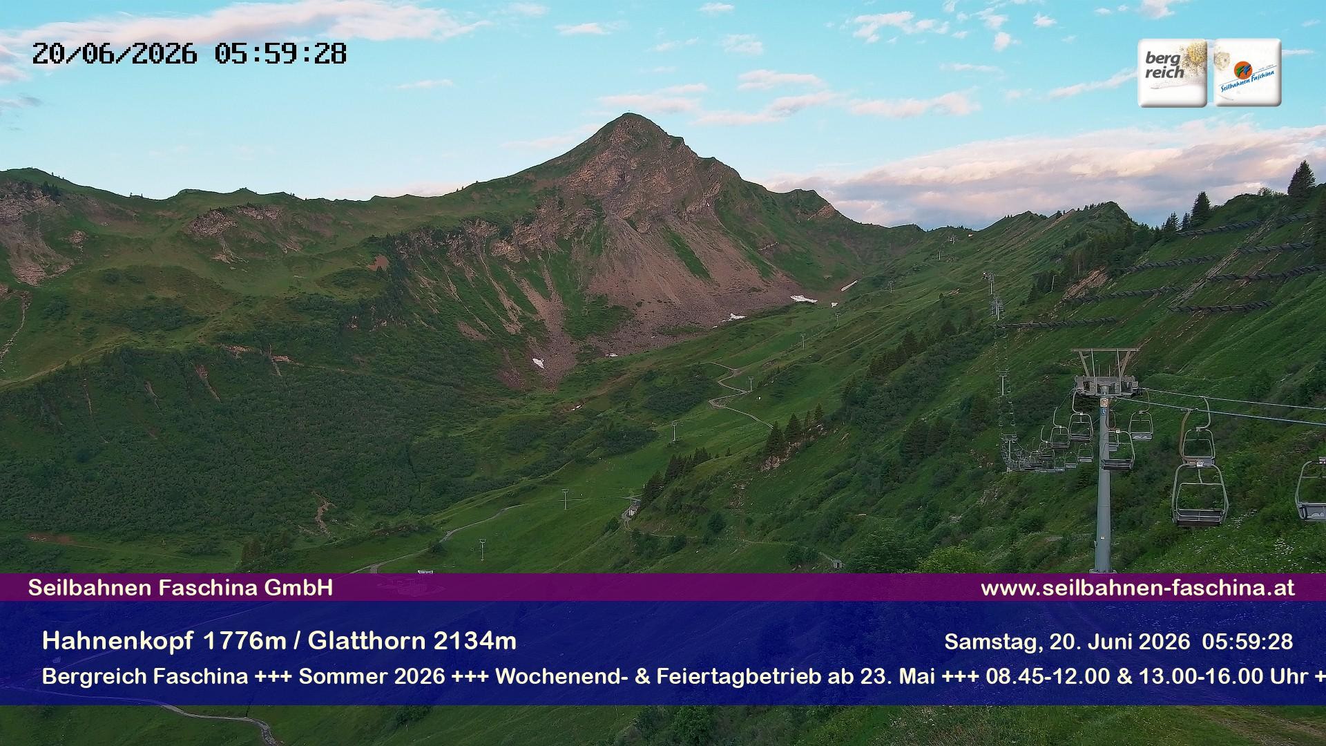 Archiv Foto Webcam Blick auf das Glatthorn, Faschina