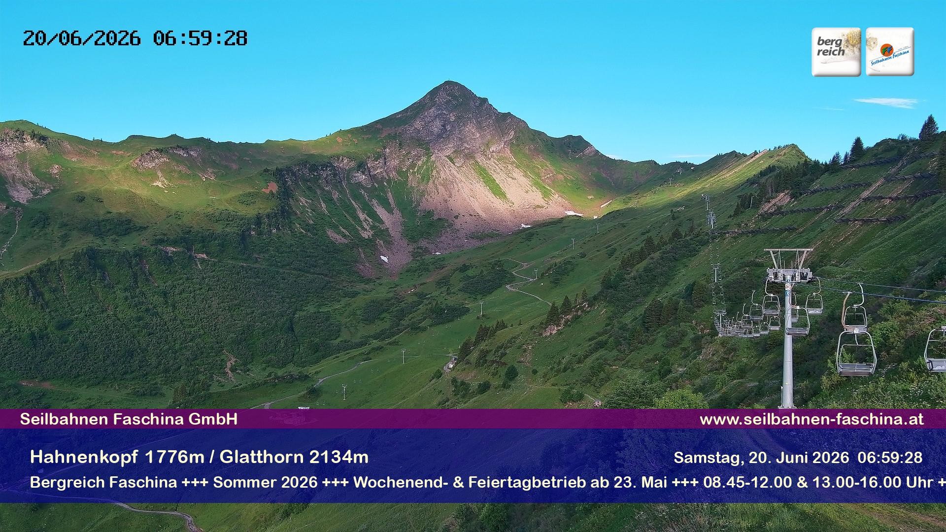Archiv Foto Webcam Blick auf das Glatthorn, Faschina