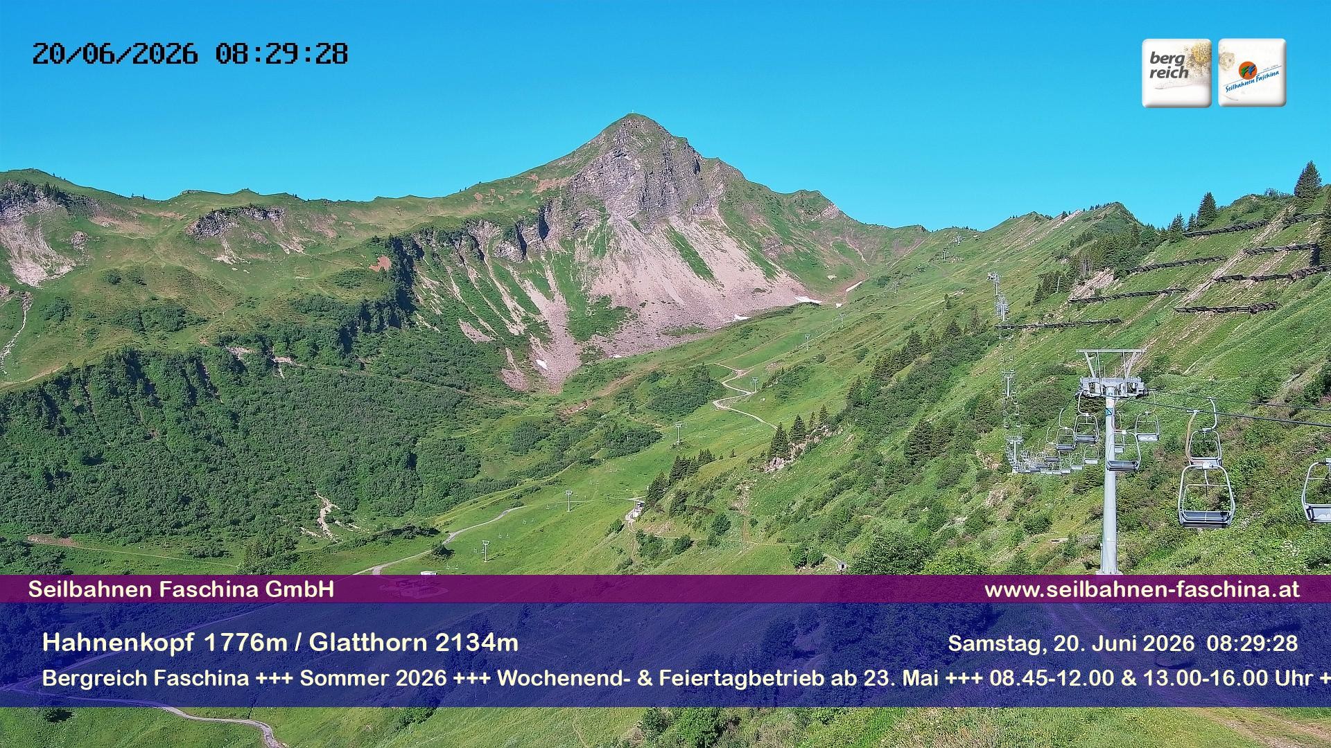 Archiv Foto Webcam Blick auf das Glatthorn, Faschina