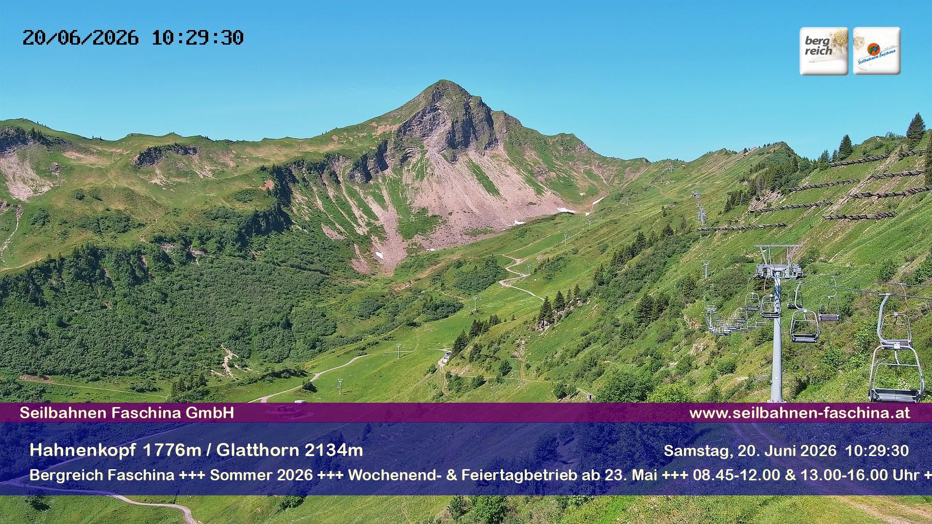 Archiv Foto Webcam Blick auf das Glatthorn, Faschina