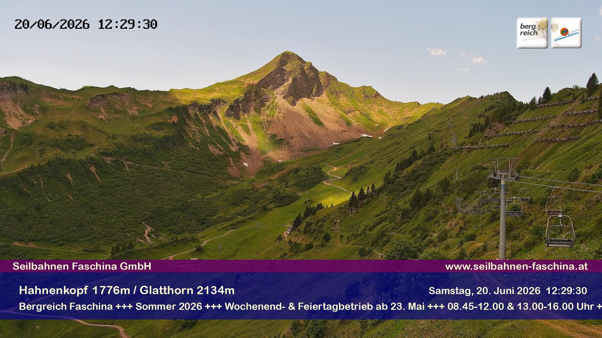 Archiv Foto Webcam Blick auf das Glatthorn, Faschina