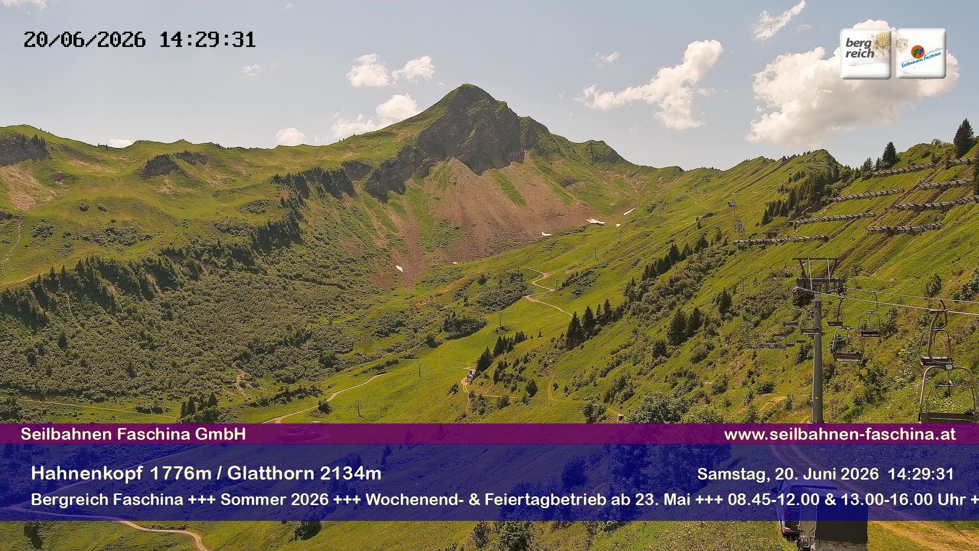 Archiv Foto Webcam Blick auf das Glatthorn, Faschina