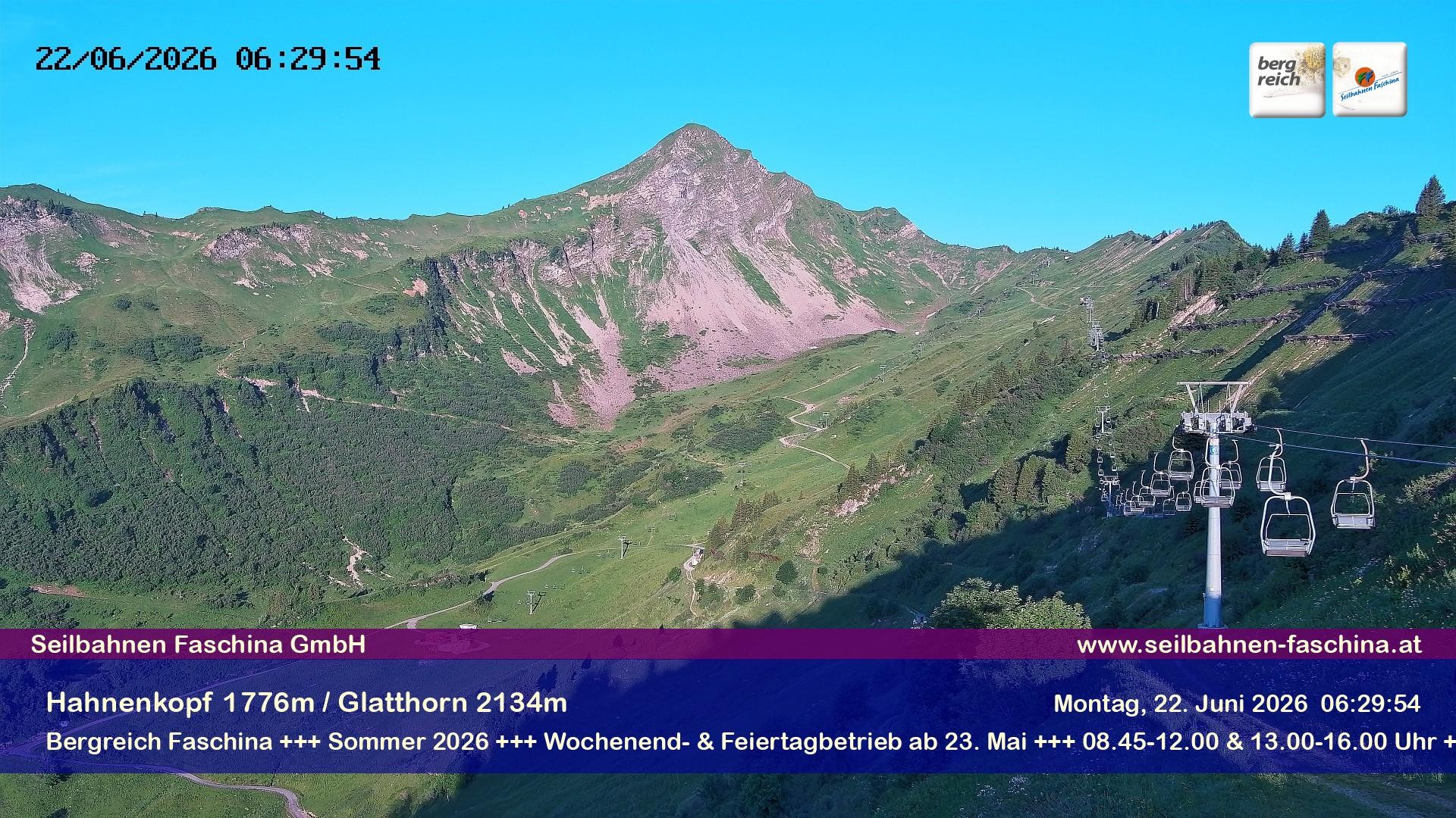 Archiv Foto Webcam Blick auf das Glatthorn, Faschina